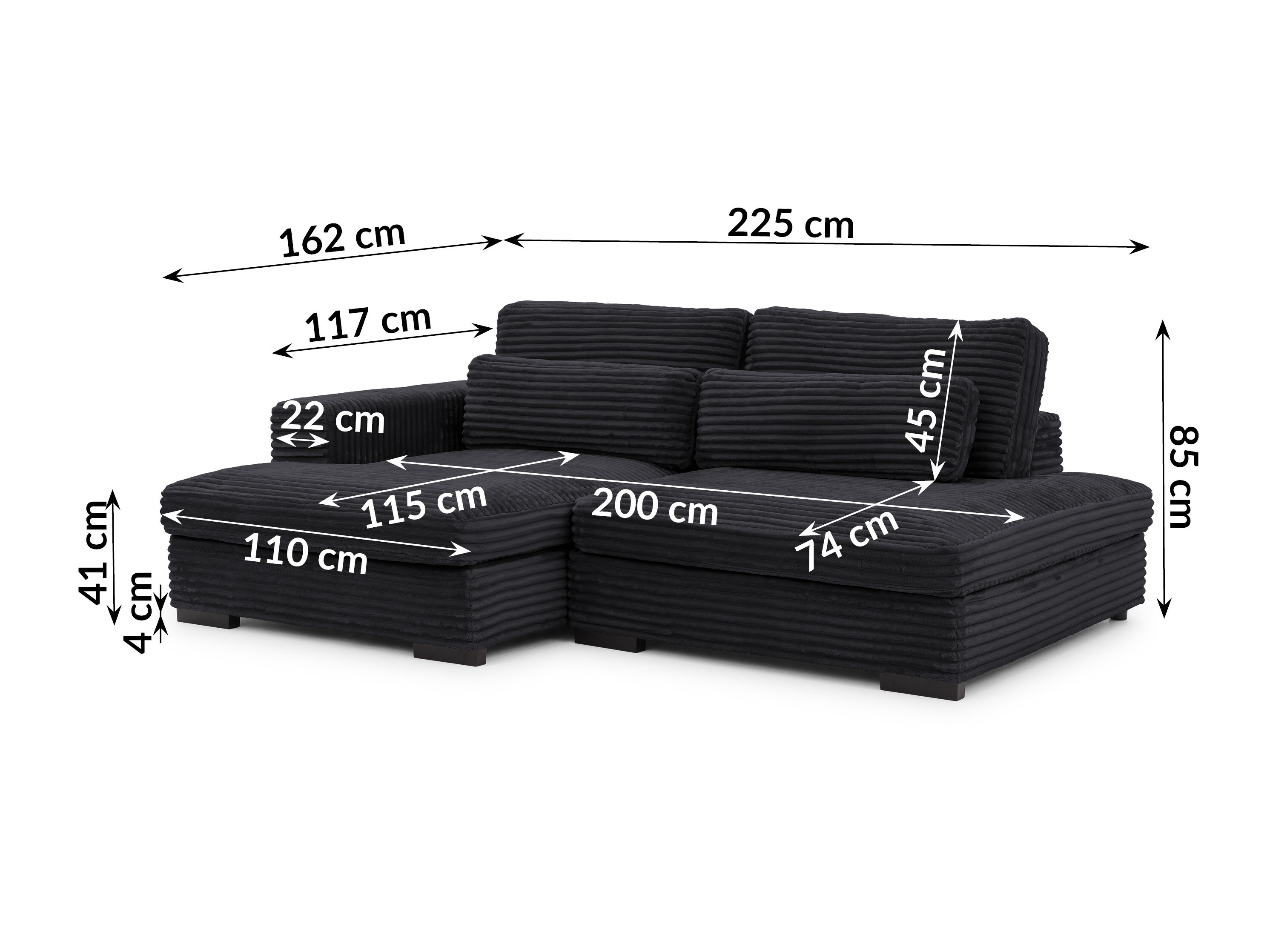 Hjørnesofa Rocklin 225 (Tilia 100)