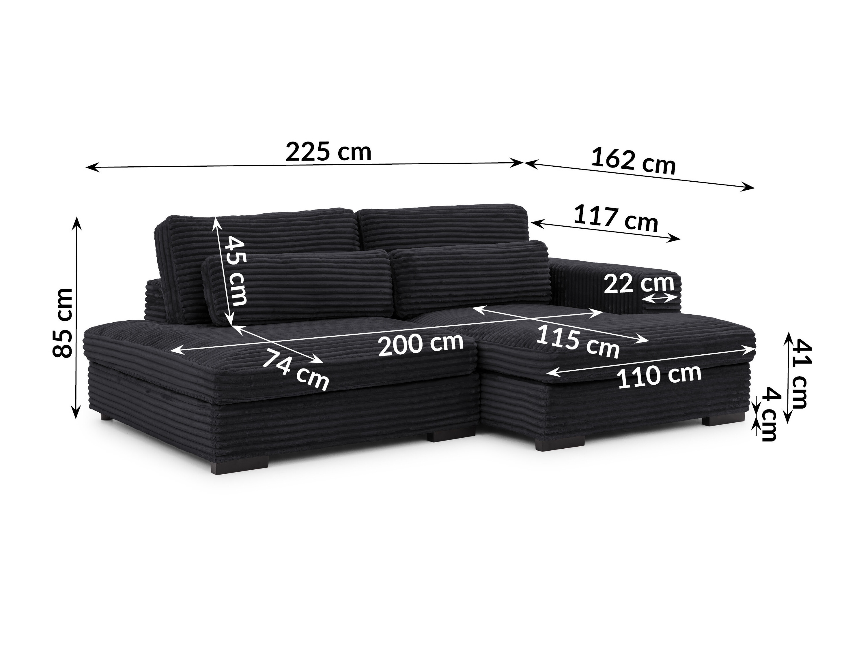 Hjørnesofa Rocklin 225 (Tilia 100)