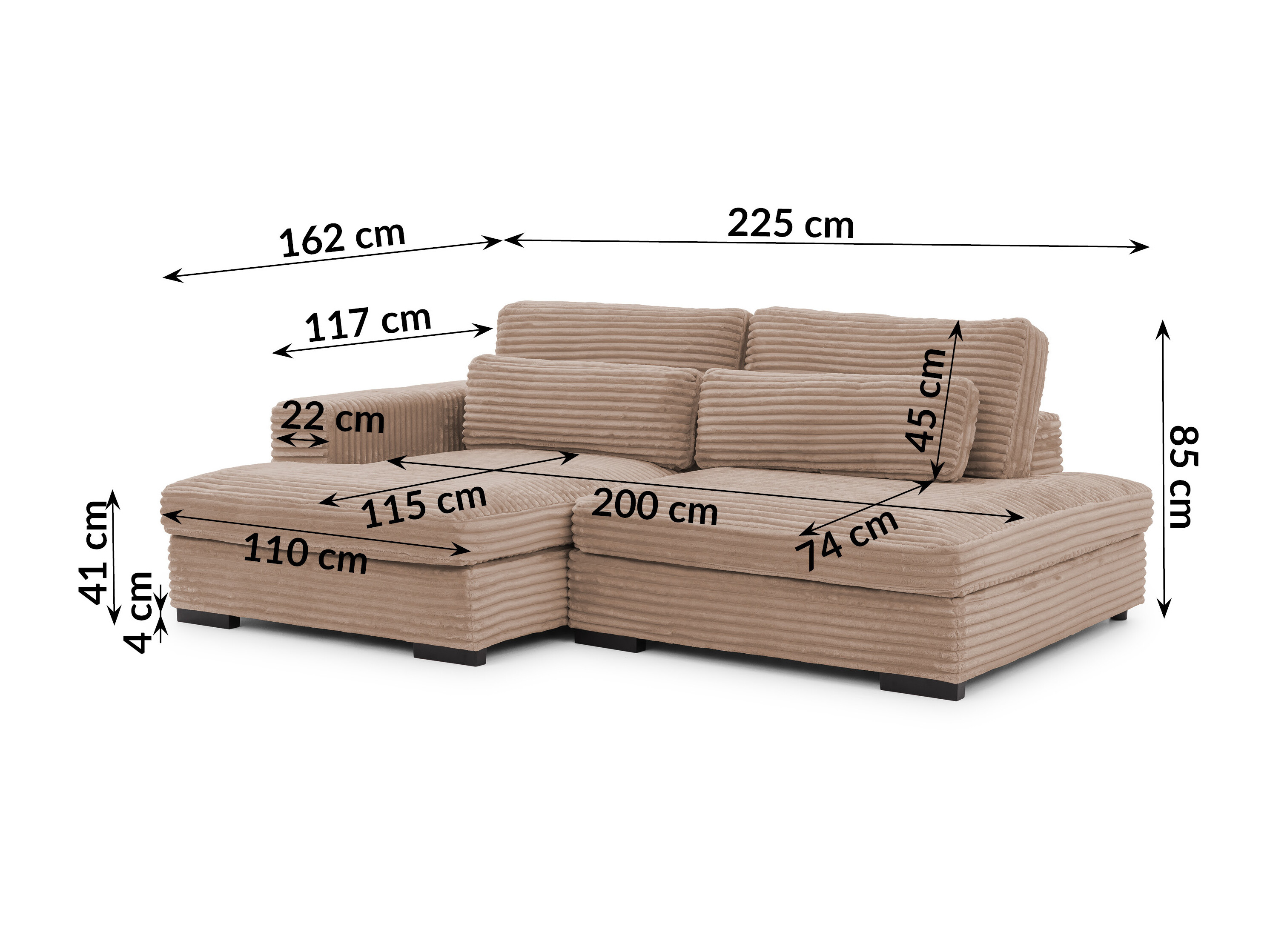 Hjørnesofa Rocklin 225 (Tilia 17)