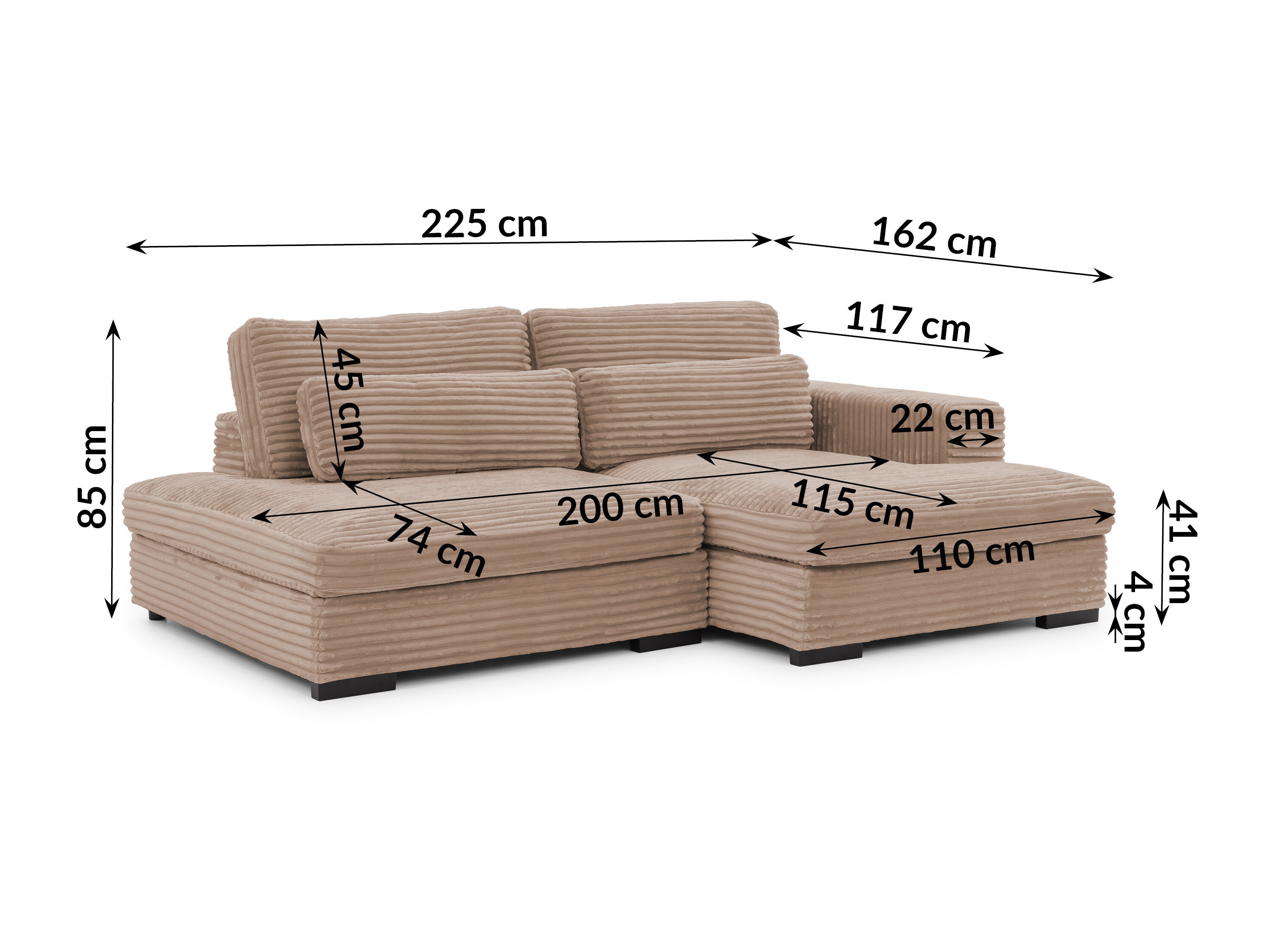 Hjørnesofa Rocklin 225 (Tilia 17)