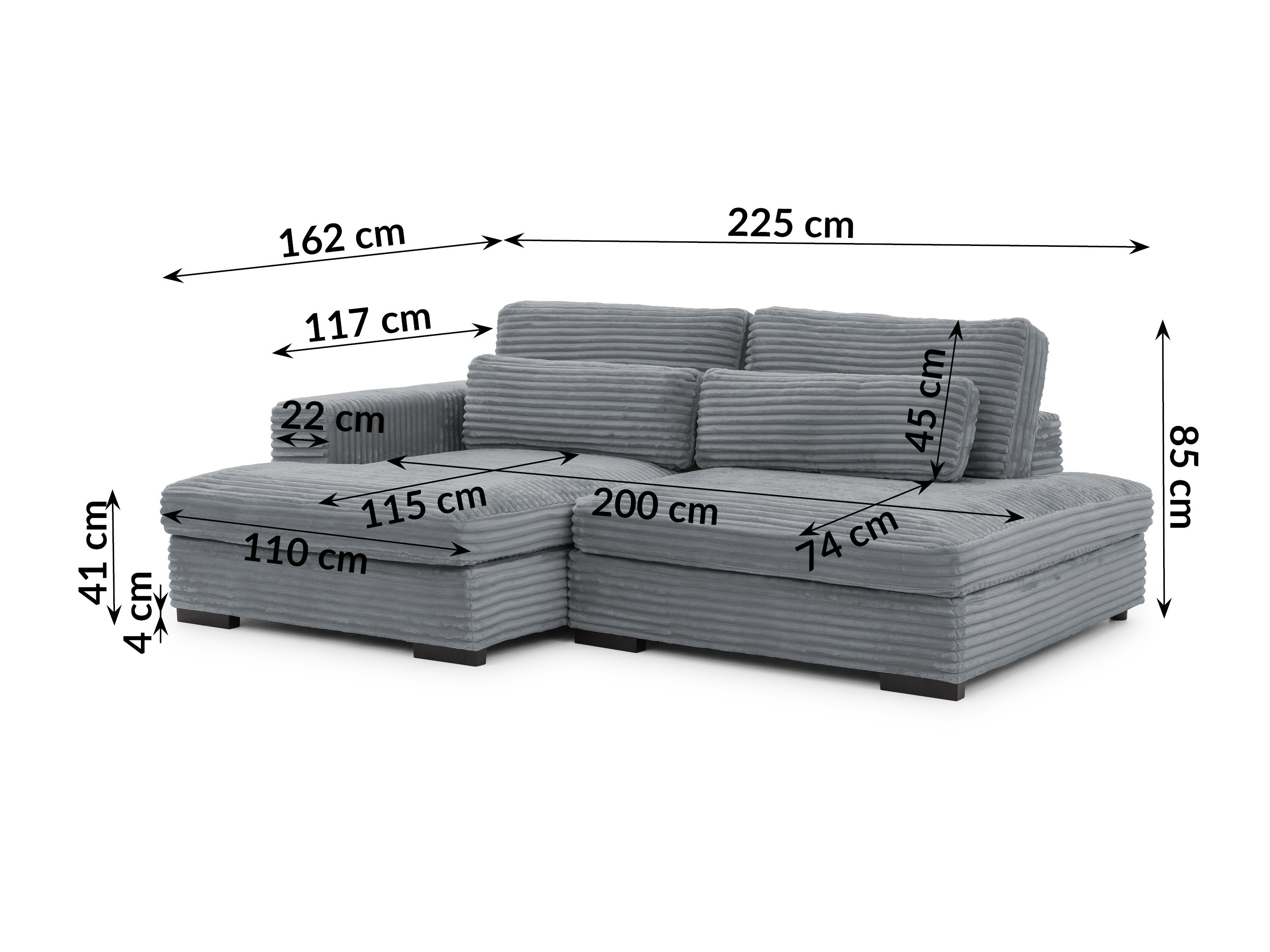 Hjørnesofa Rocklin 225 (Tilia 90)