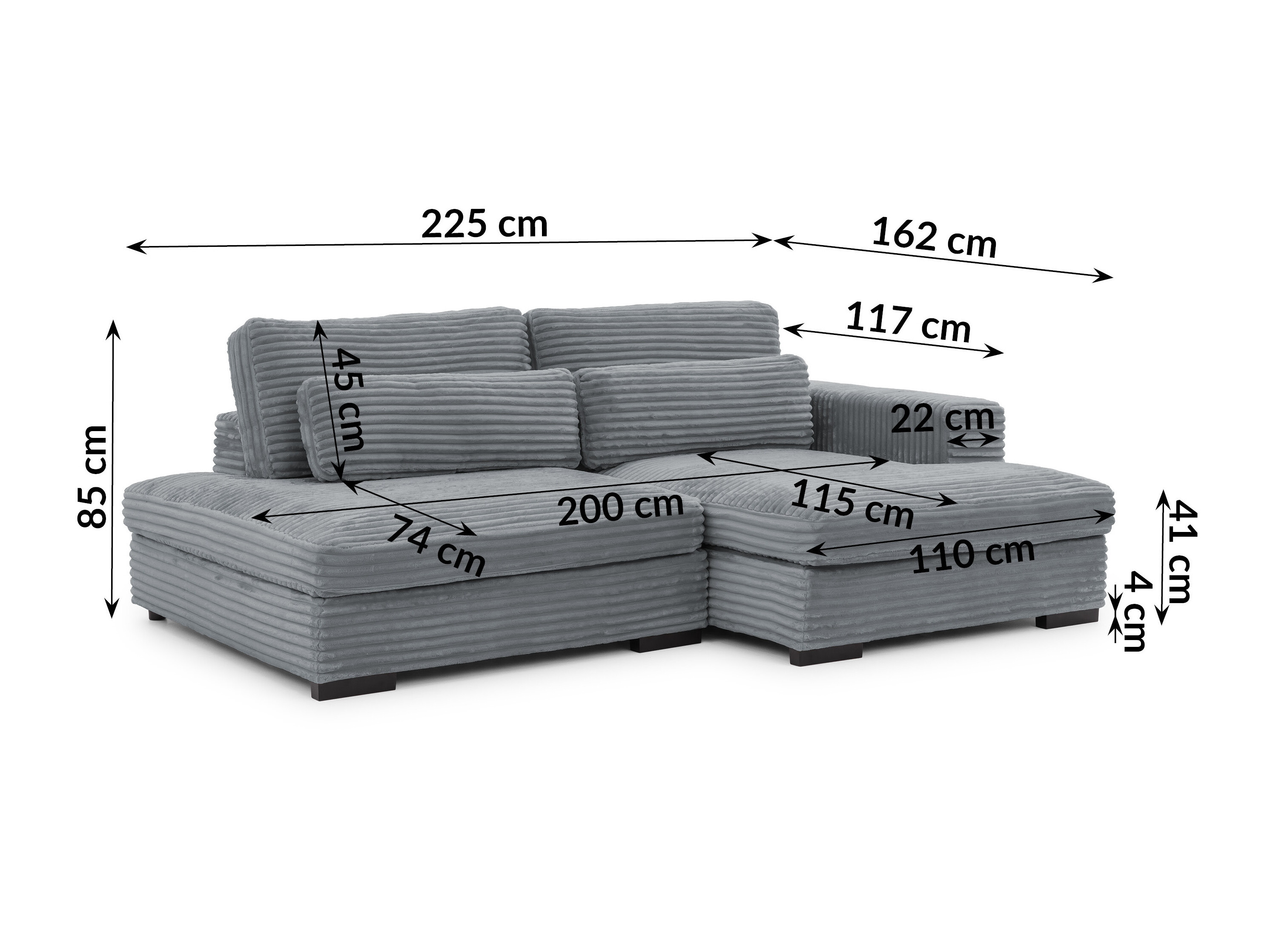 Hjørnesofa Rocklin 225 (Tilia 90)