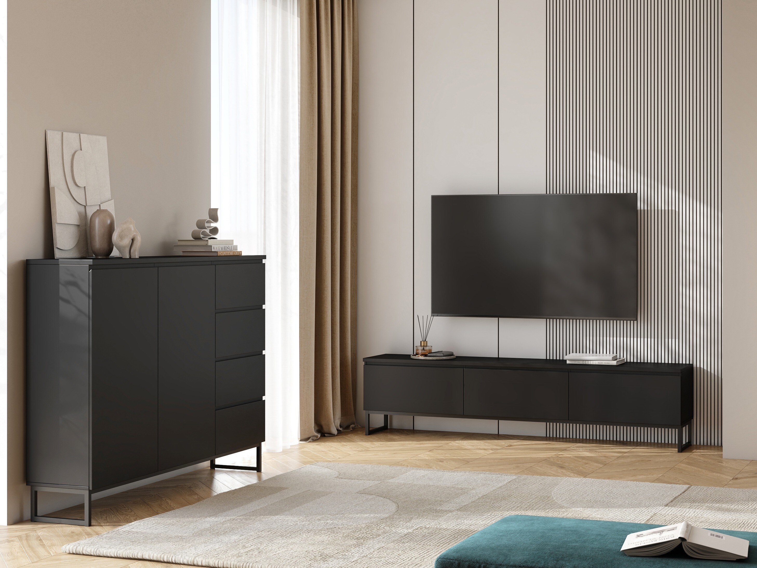 TV-bord Velsora 101 (Sort)