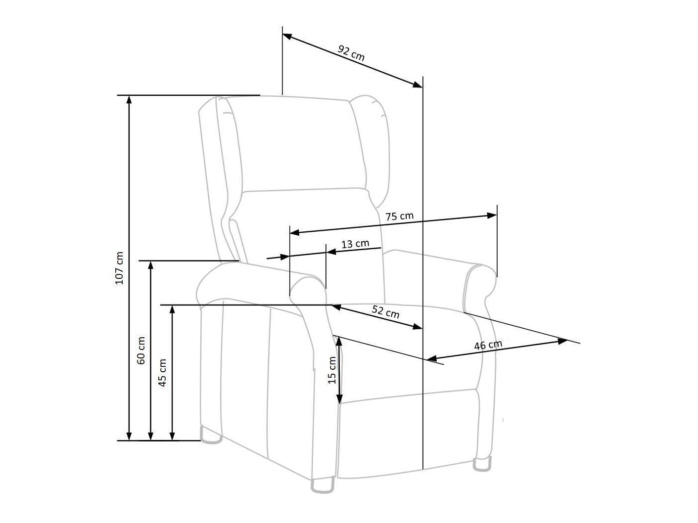 Hvilestol Houston 878 (Bluvel 38)