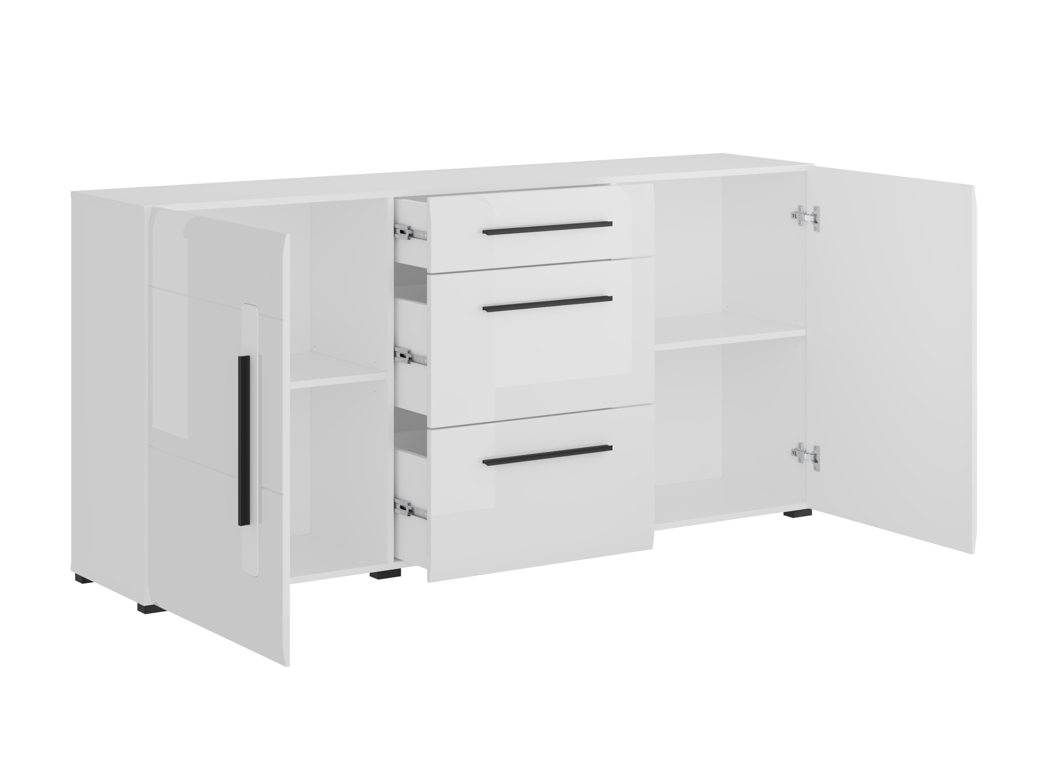 Kommode Ophsalu 108 (Hvid + Glansfuld hvid)