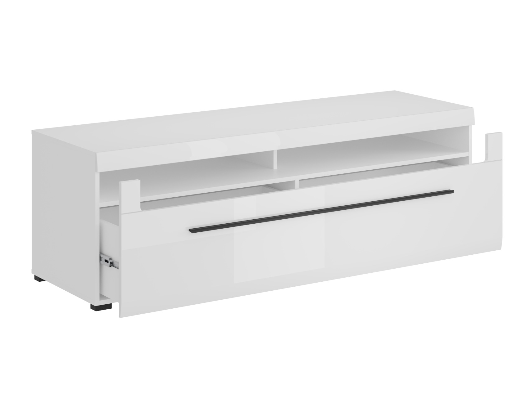 TV-bord Ophsalu 104 (Hvid + Glansfuld hvid)