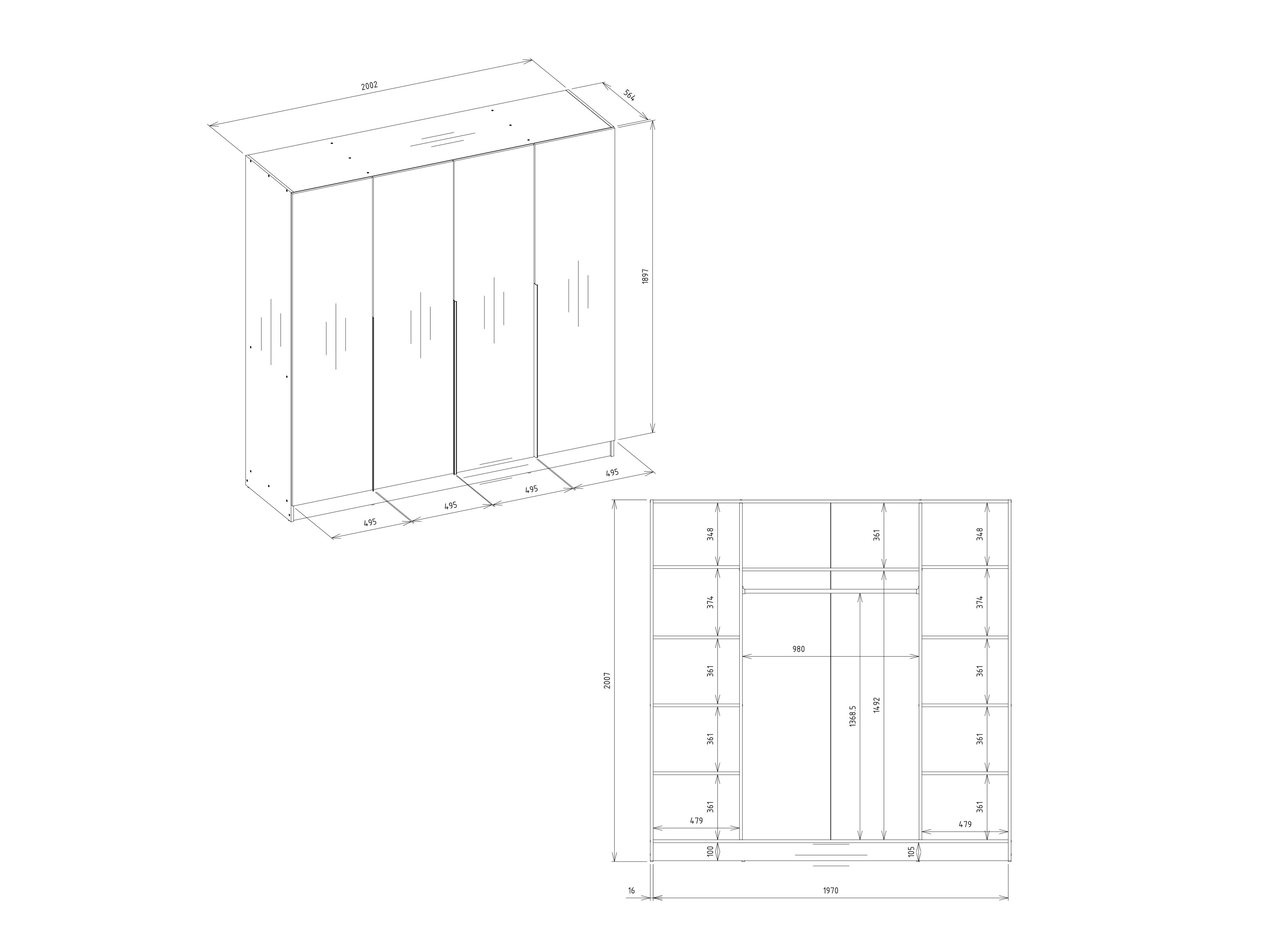 Garderobeskab Mandeville 400 (Kashmir + Gylden)
