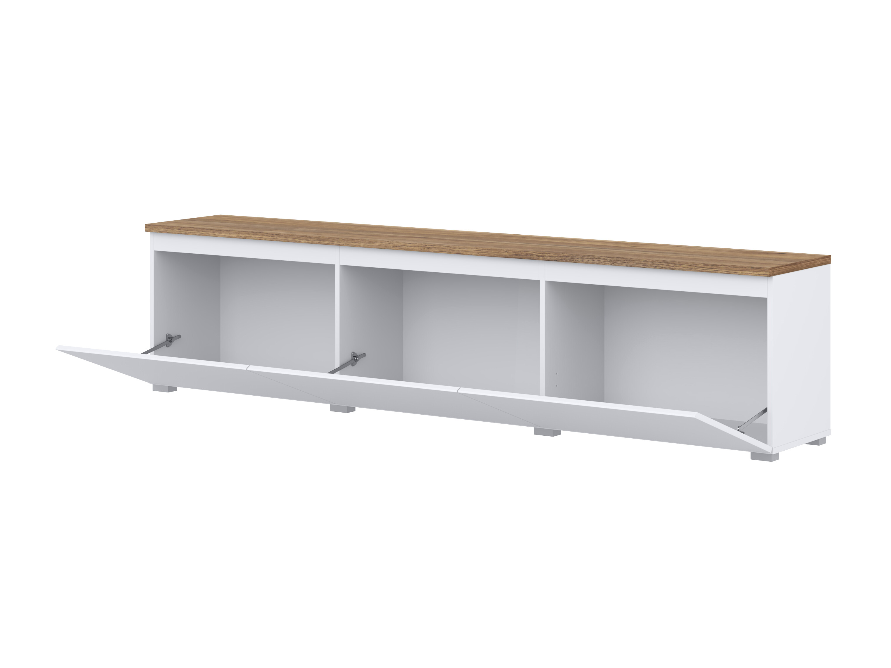 TV-bord Baletu 113 (Hvid + Egetræ)