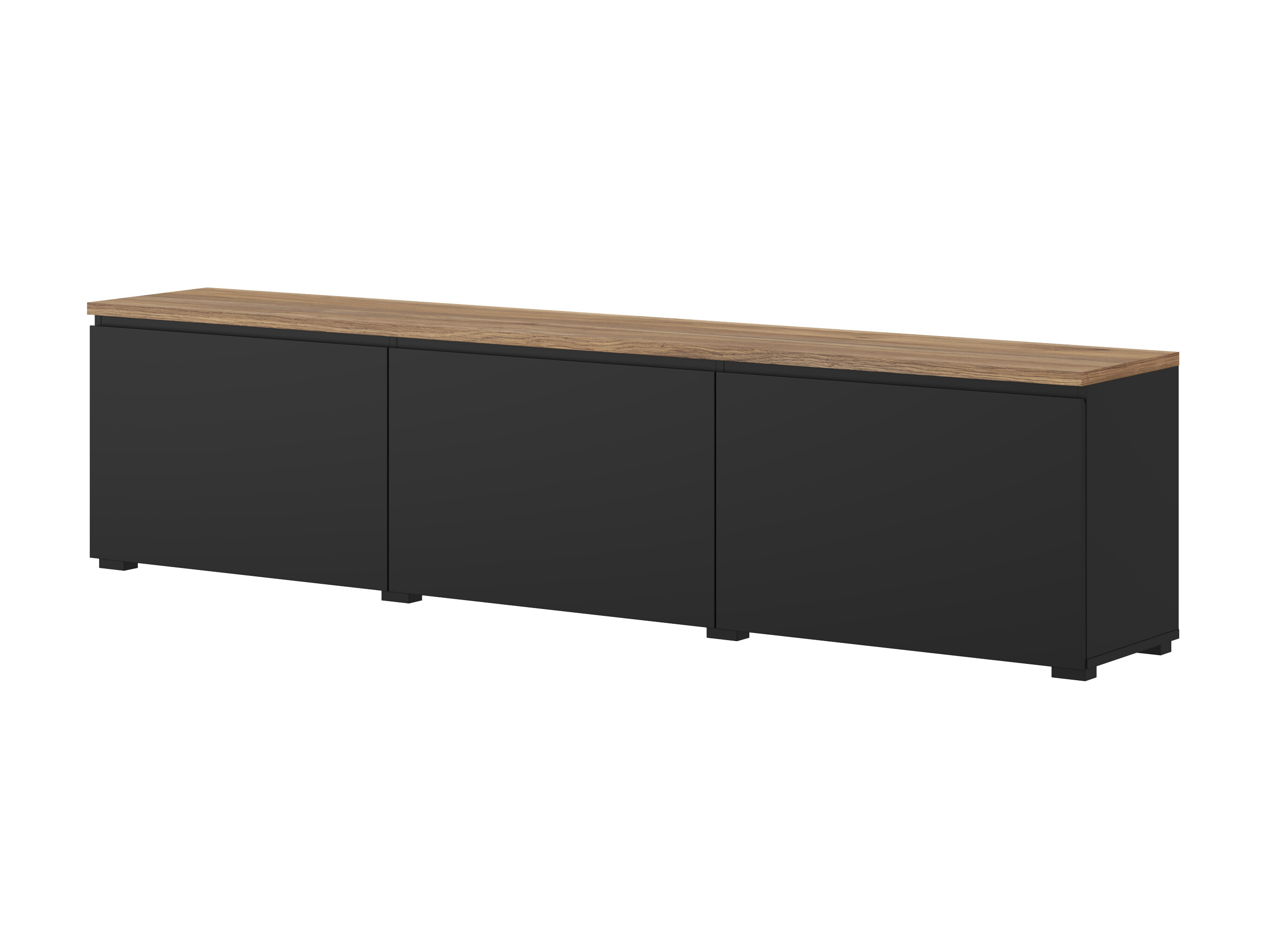 TV-bord Baletu 113 (Sort + Egetræ)