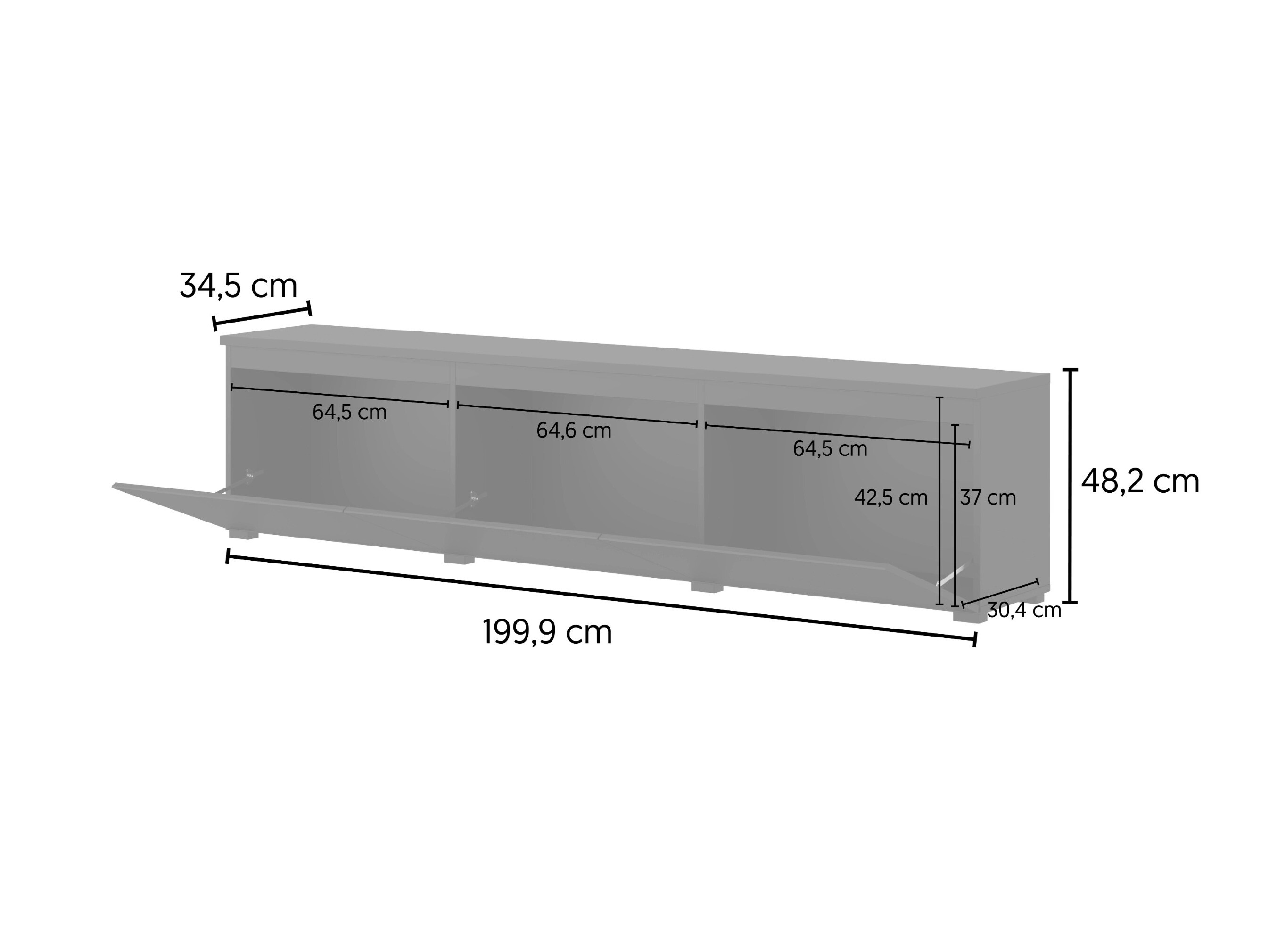 TV-bord Baletu 113 (Sort)