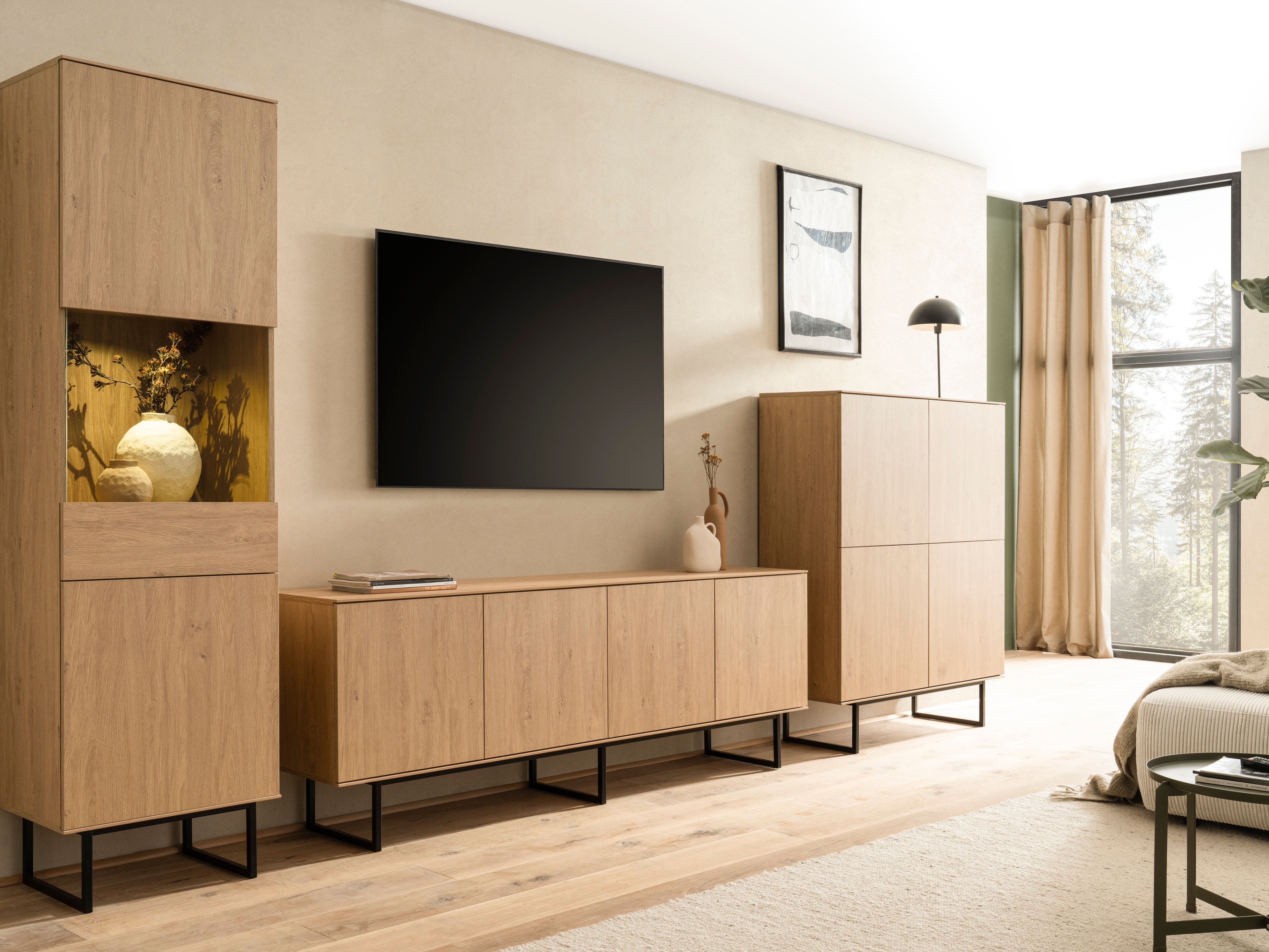 TV-bord Bentesa 114 (Egetræ)