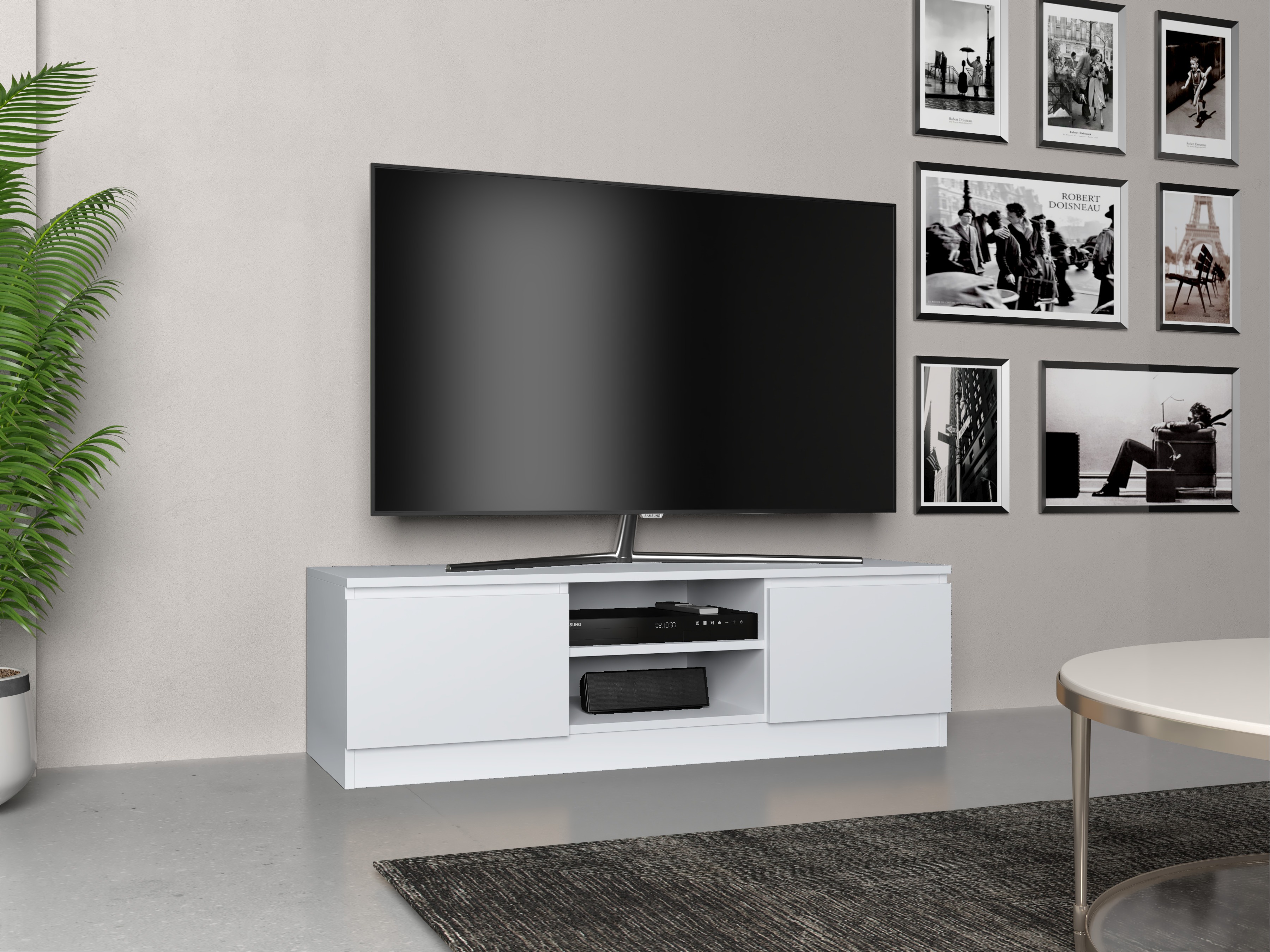 TV-bord Elbvelu 123 (Hvid)