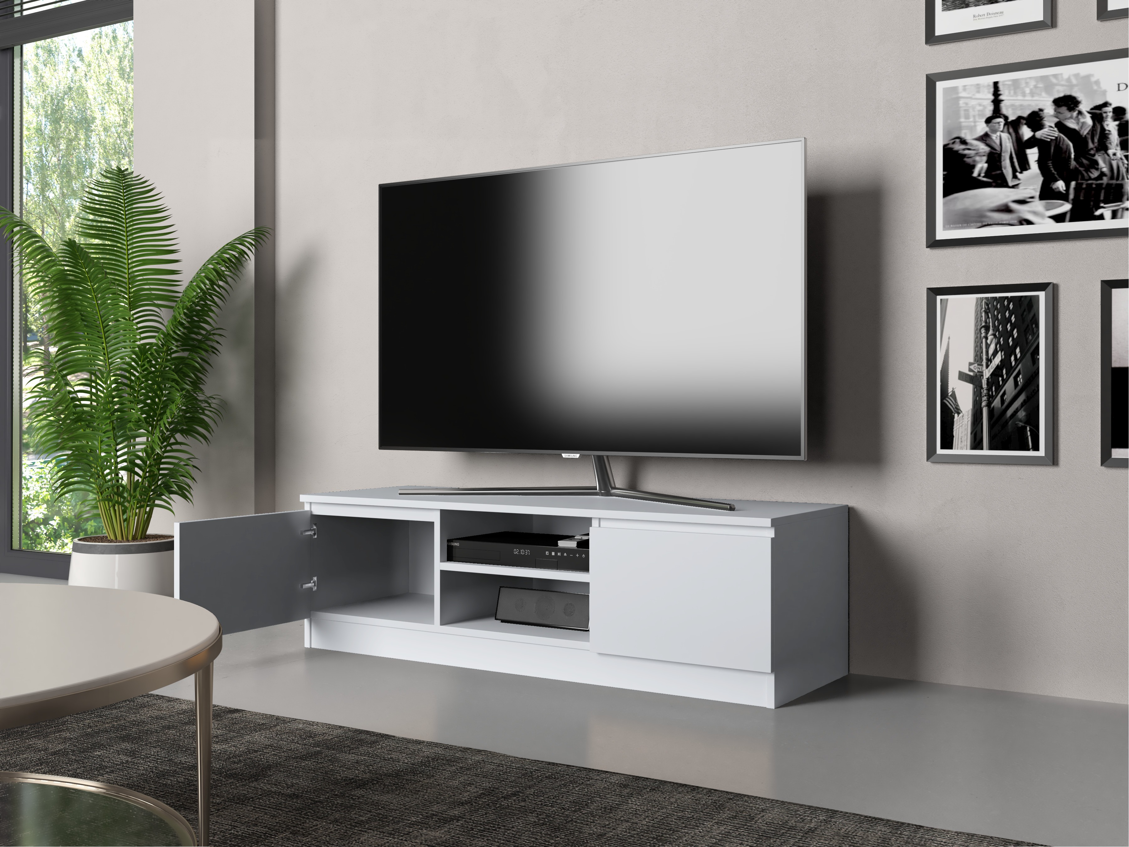 TV-bord Elbvelu 123 (Hvid)
