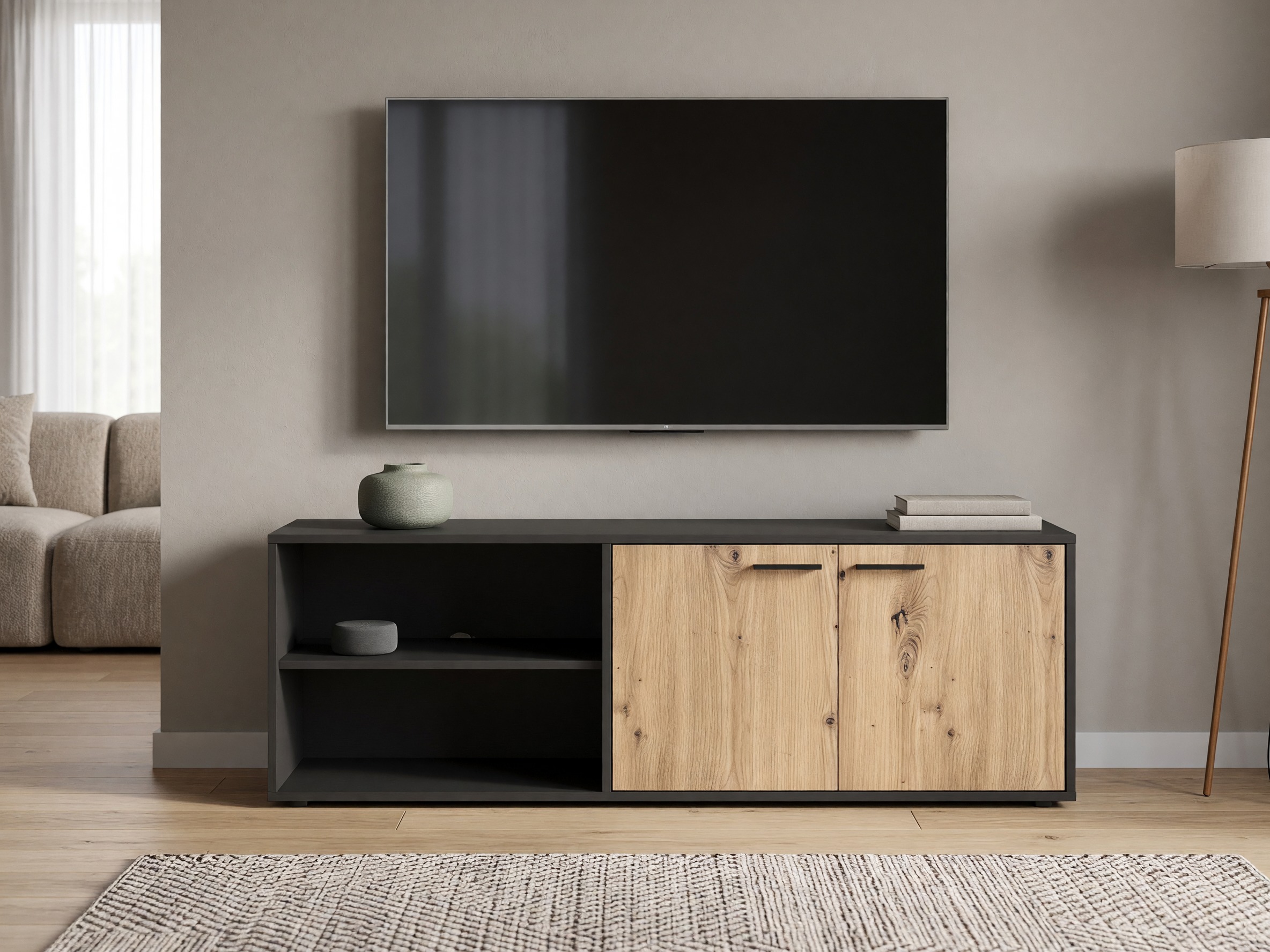 TV-bord Ontario 245 (Antracit + Artisan eg)