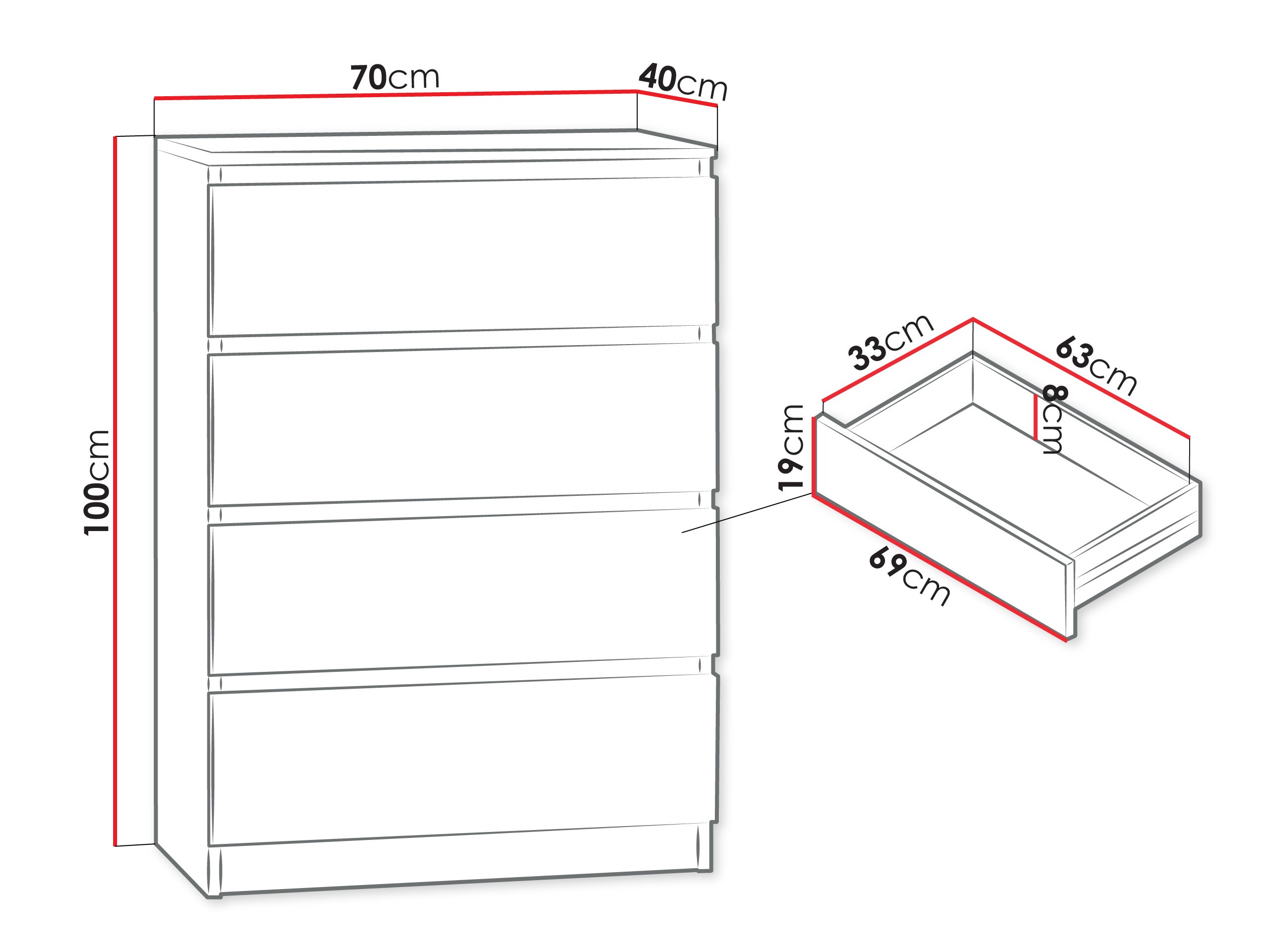 Kommode Comfivo Structor I (Hvid)