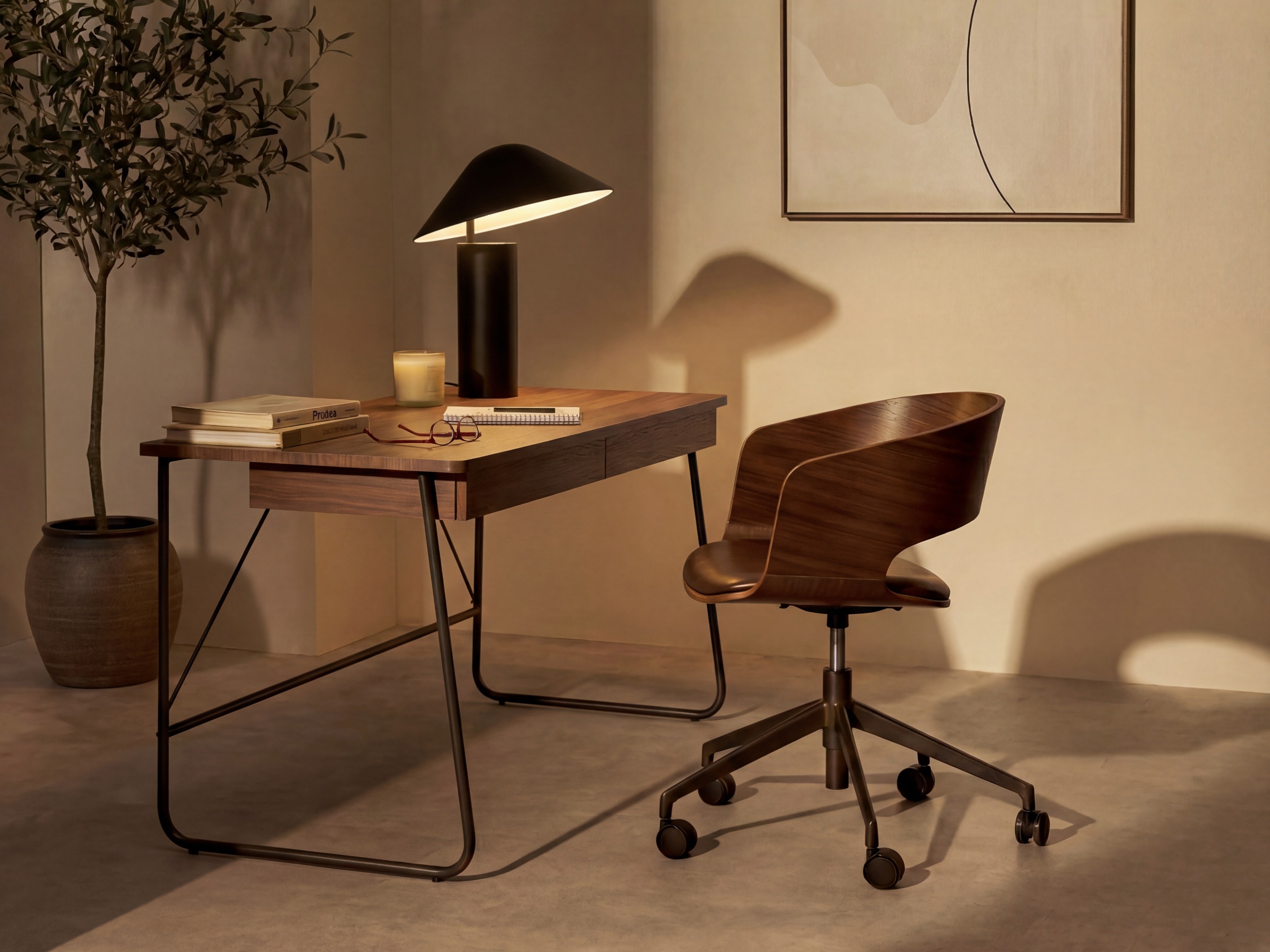 Skrivebord Fresno 185 (Mørk eg)