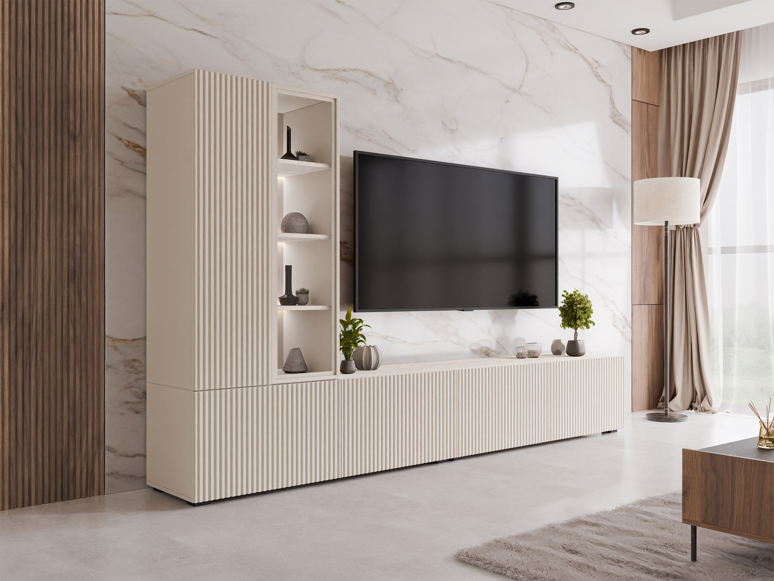 Stuemøbelsæt Comfivo 599 (Kashmir + Lys Travertine)