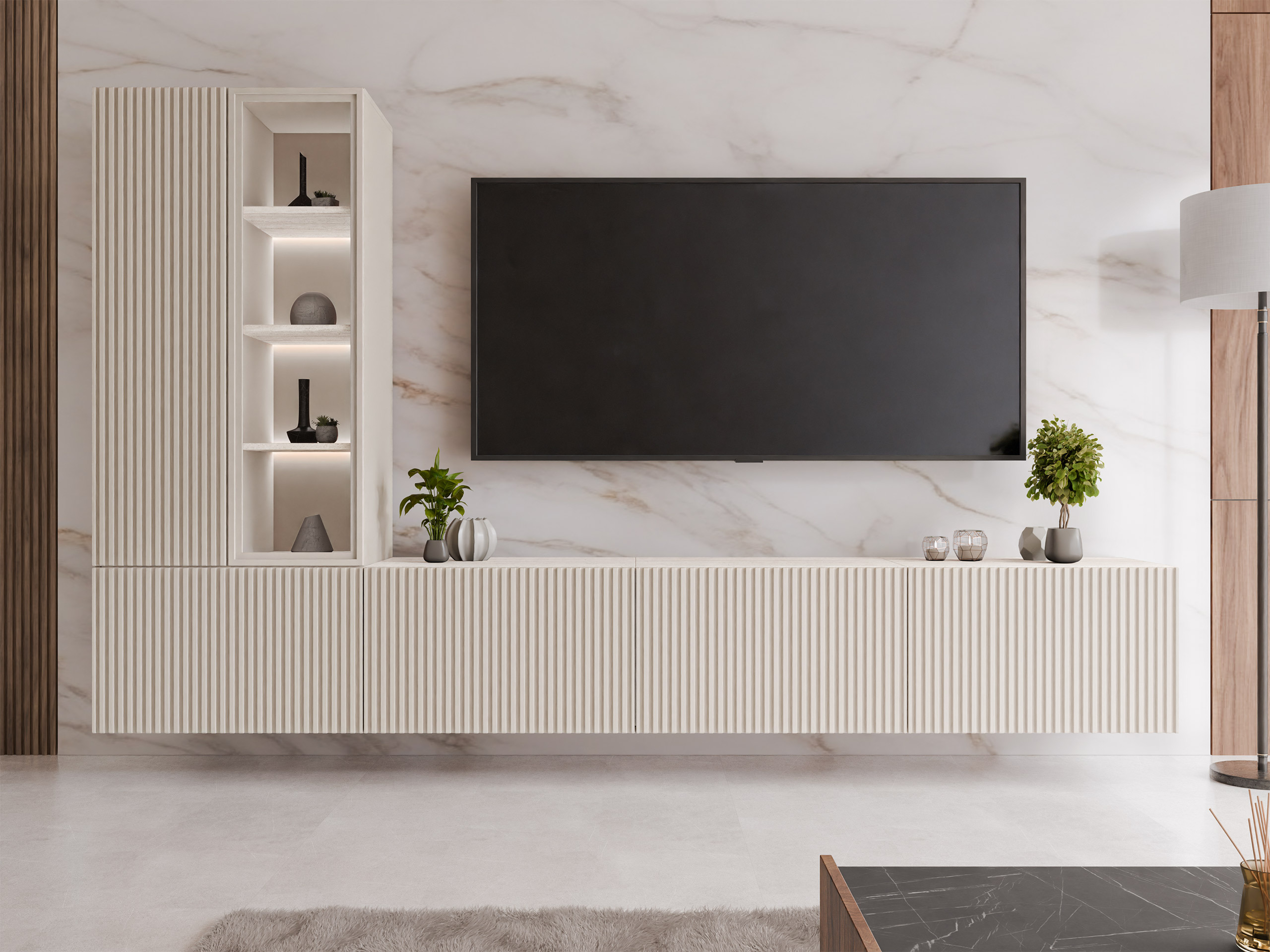 Stuemøbelsæt Comfivo 599 (Kashmir + Lys Travertine)