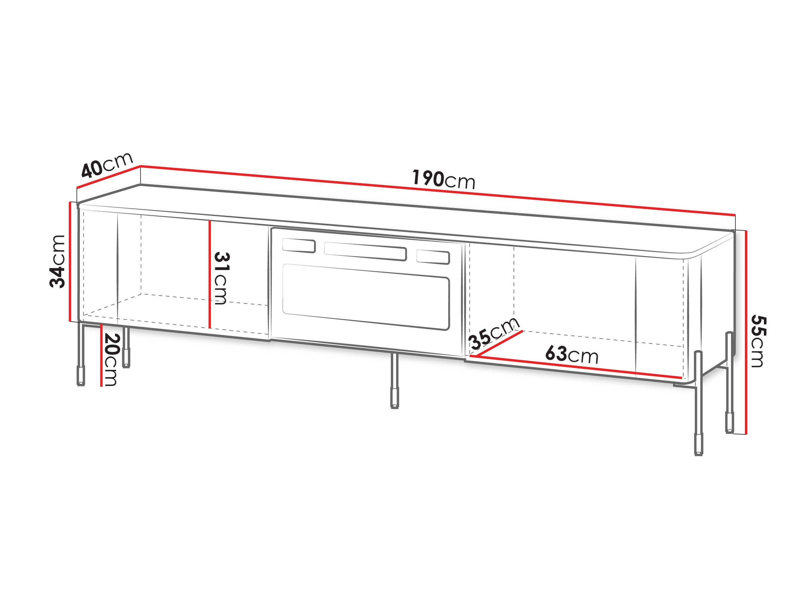 TV-bord Mavnue 105 (Hvid)