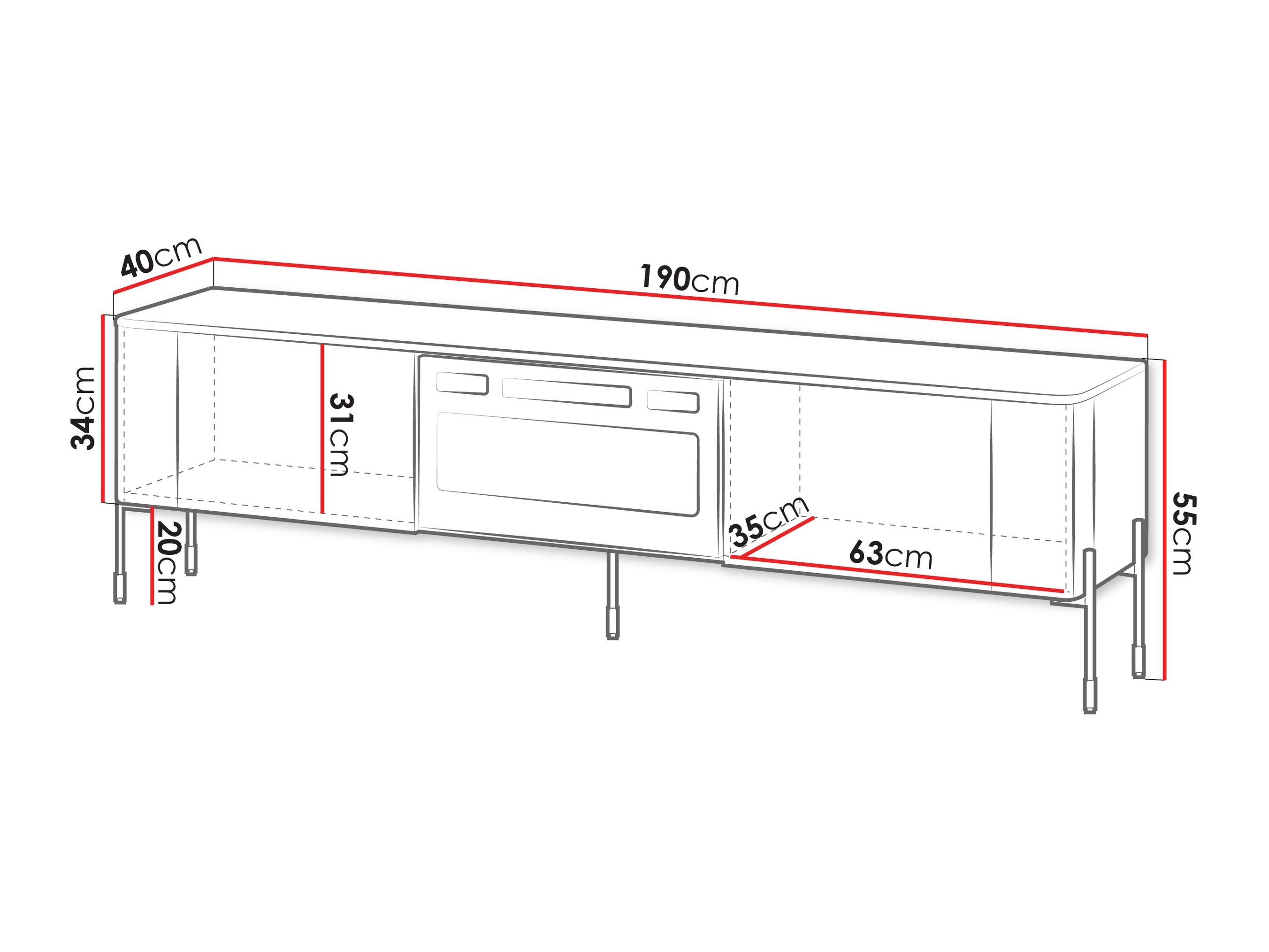 TV-bord Mavnue 105 (Mørk eg)