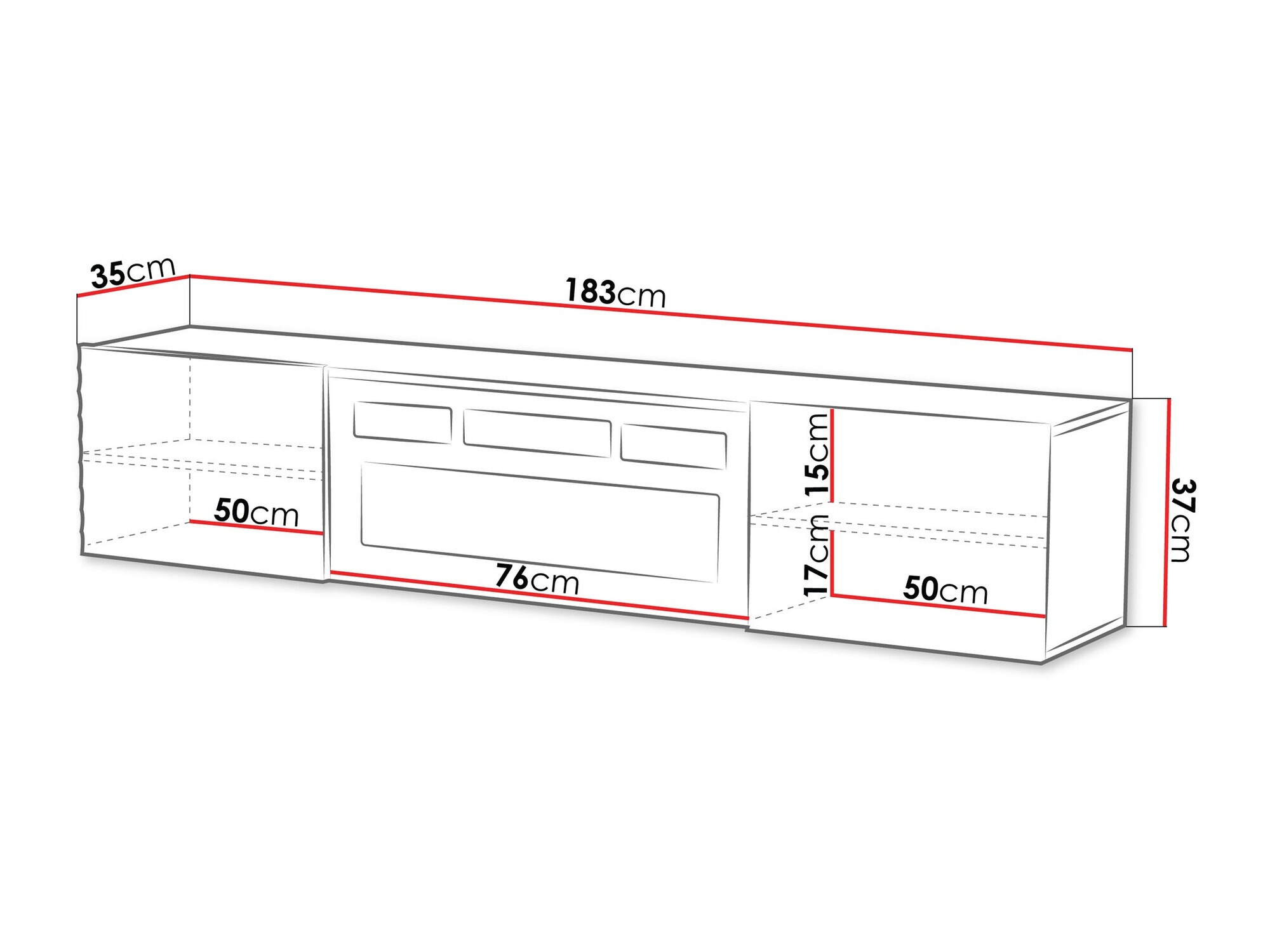 TV-bord Charlotte 206 (Sort)