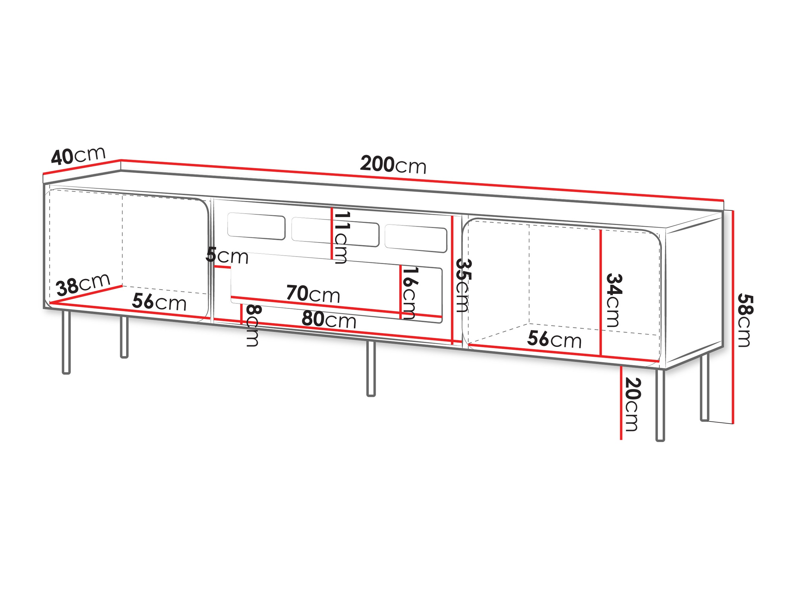 TV-bord Fentore 104 (Indigo)