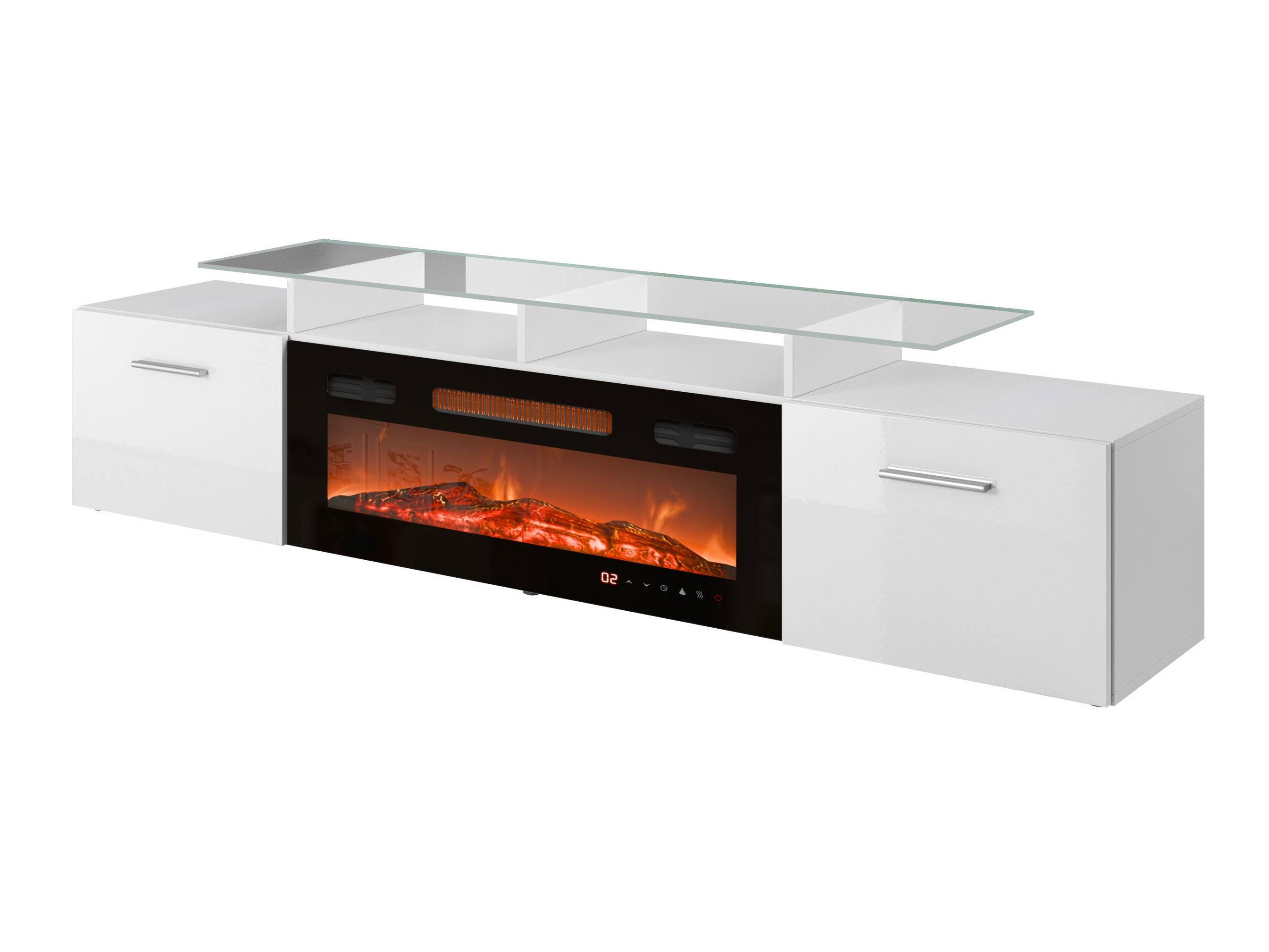 TV-bord Numerus (Hvid + Glansfuld hvid)