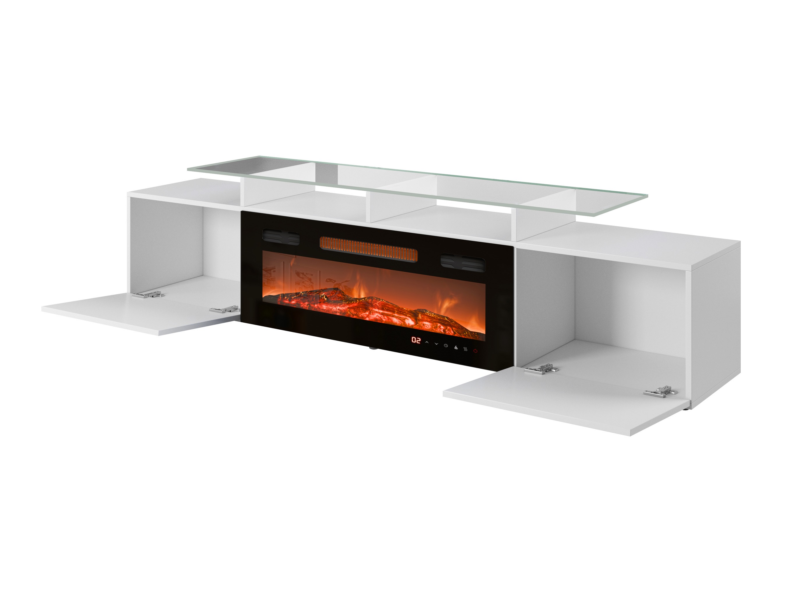 TV-bord Numerus (Hvid + Glansfuld hvid)