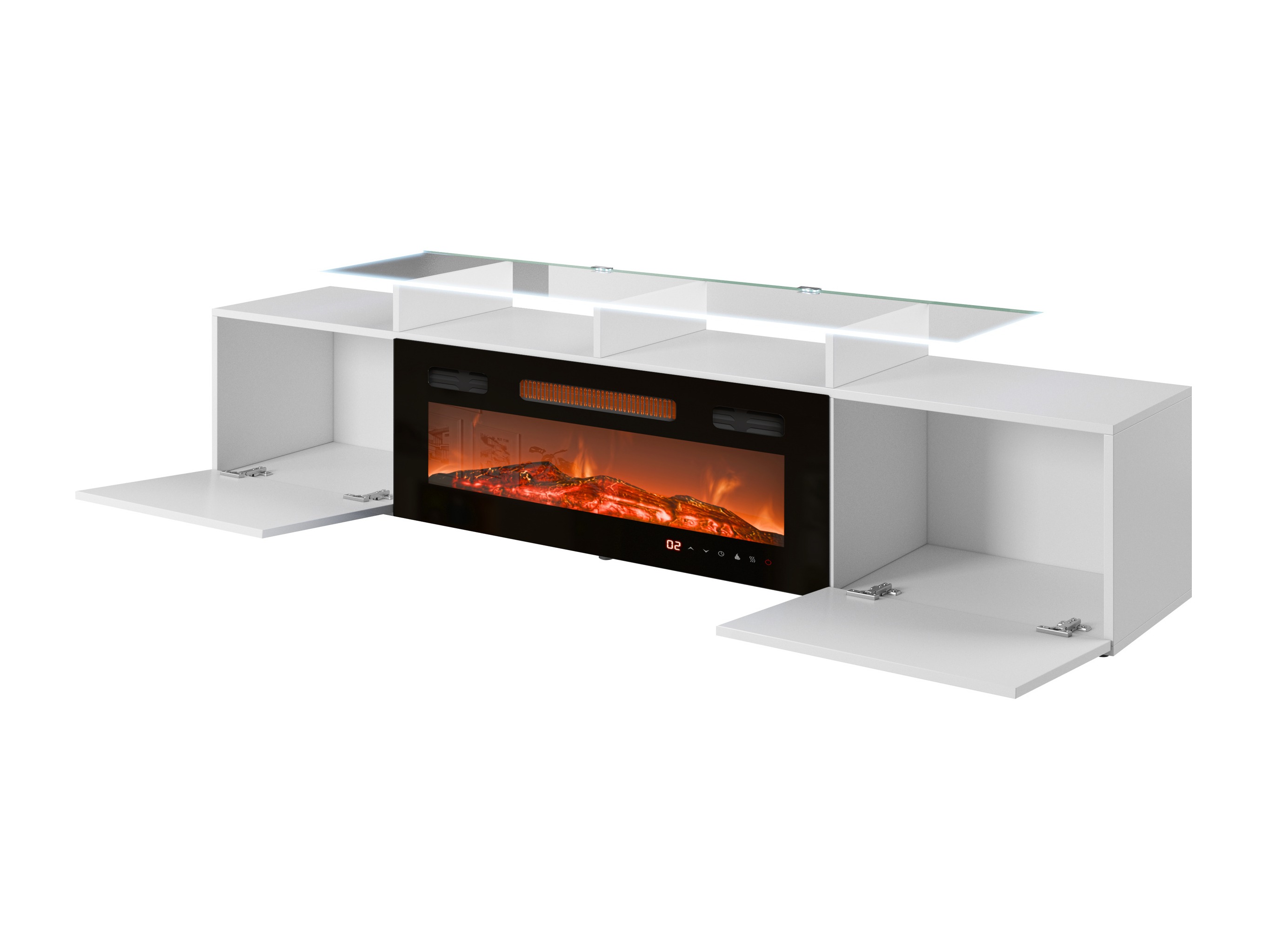 TV-bord Numerus (Hvid + Glansfuld hvid)