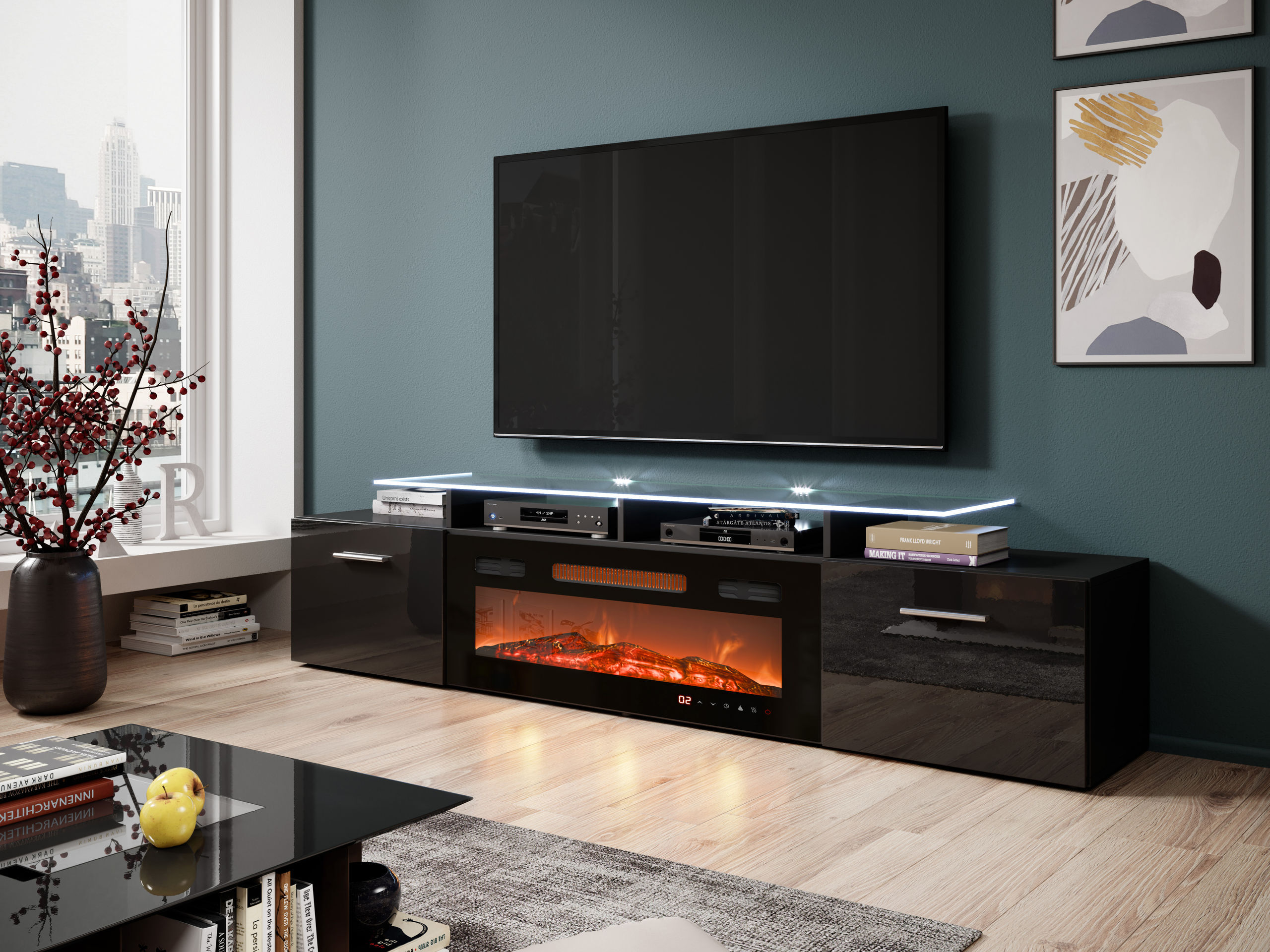 TV-bord Numerus (Sort + Blank sort)