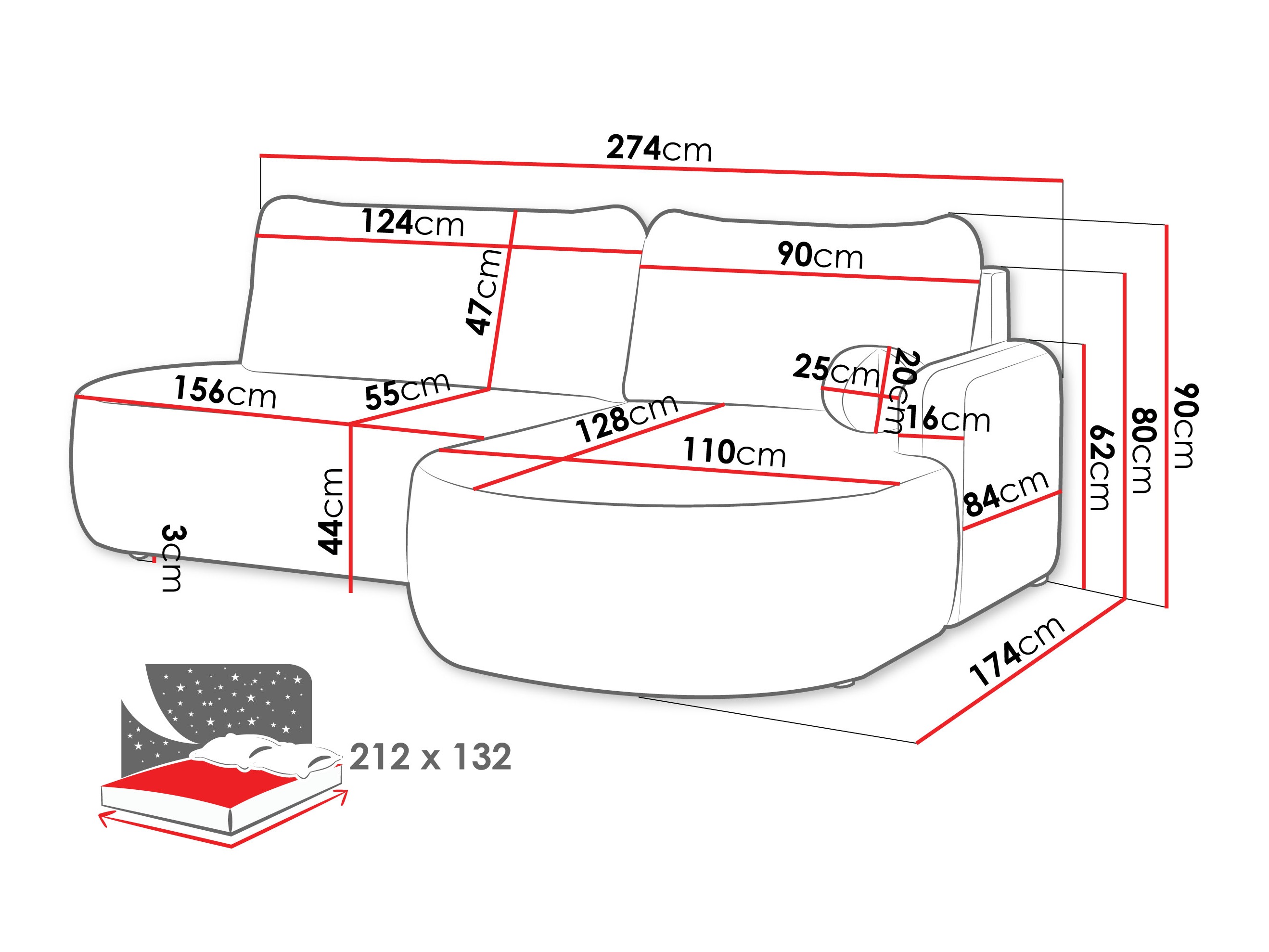 Hjørnesofa Comfivo 601 (Coral 75)