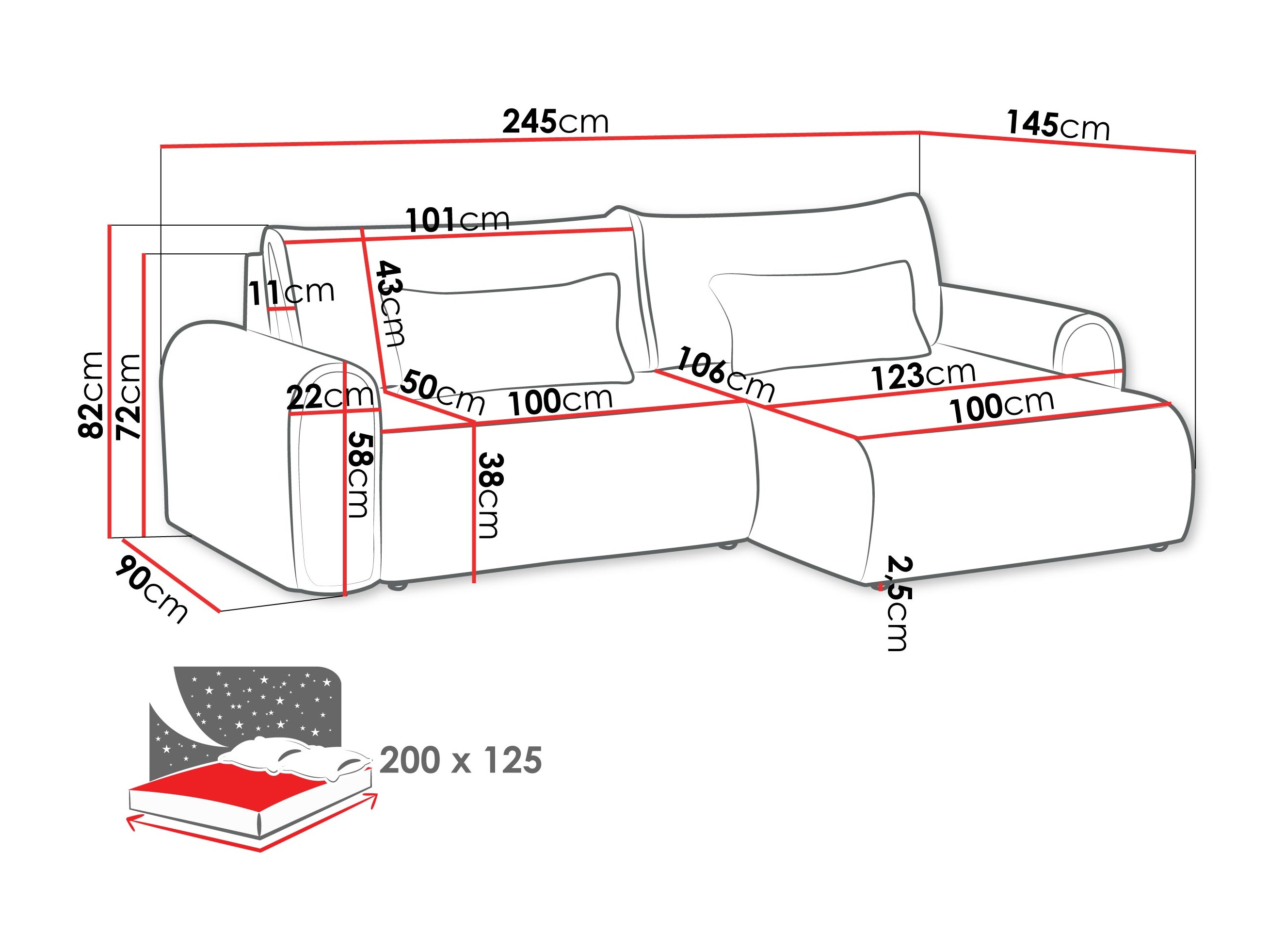 Hjørnesofa Comfivo Auras (Ambience 03)