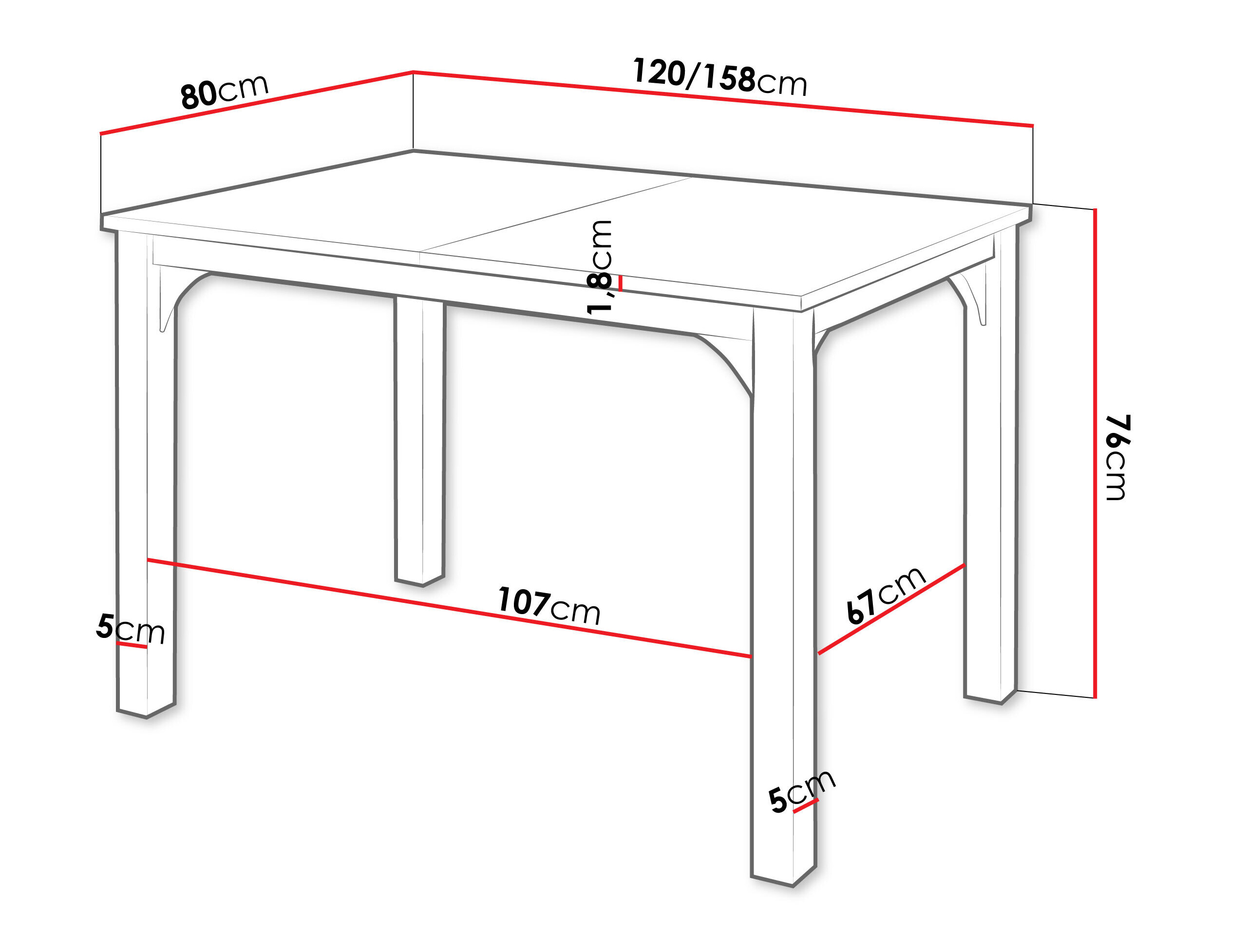 Bord Oswego 135 (Valnød + Sort)