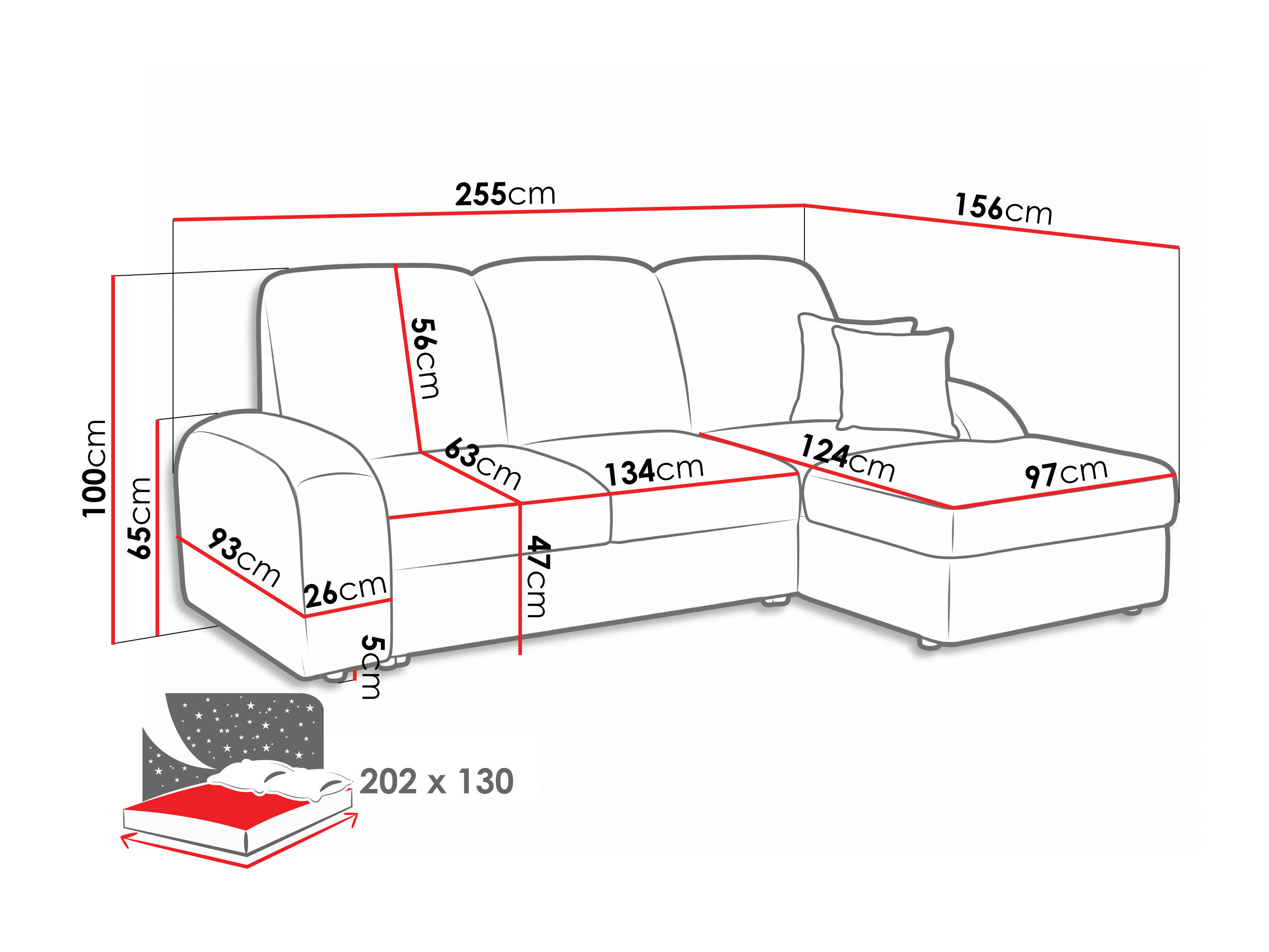 Hjørnesofa Carson 137 (Vibe 86)