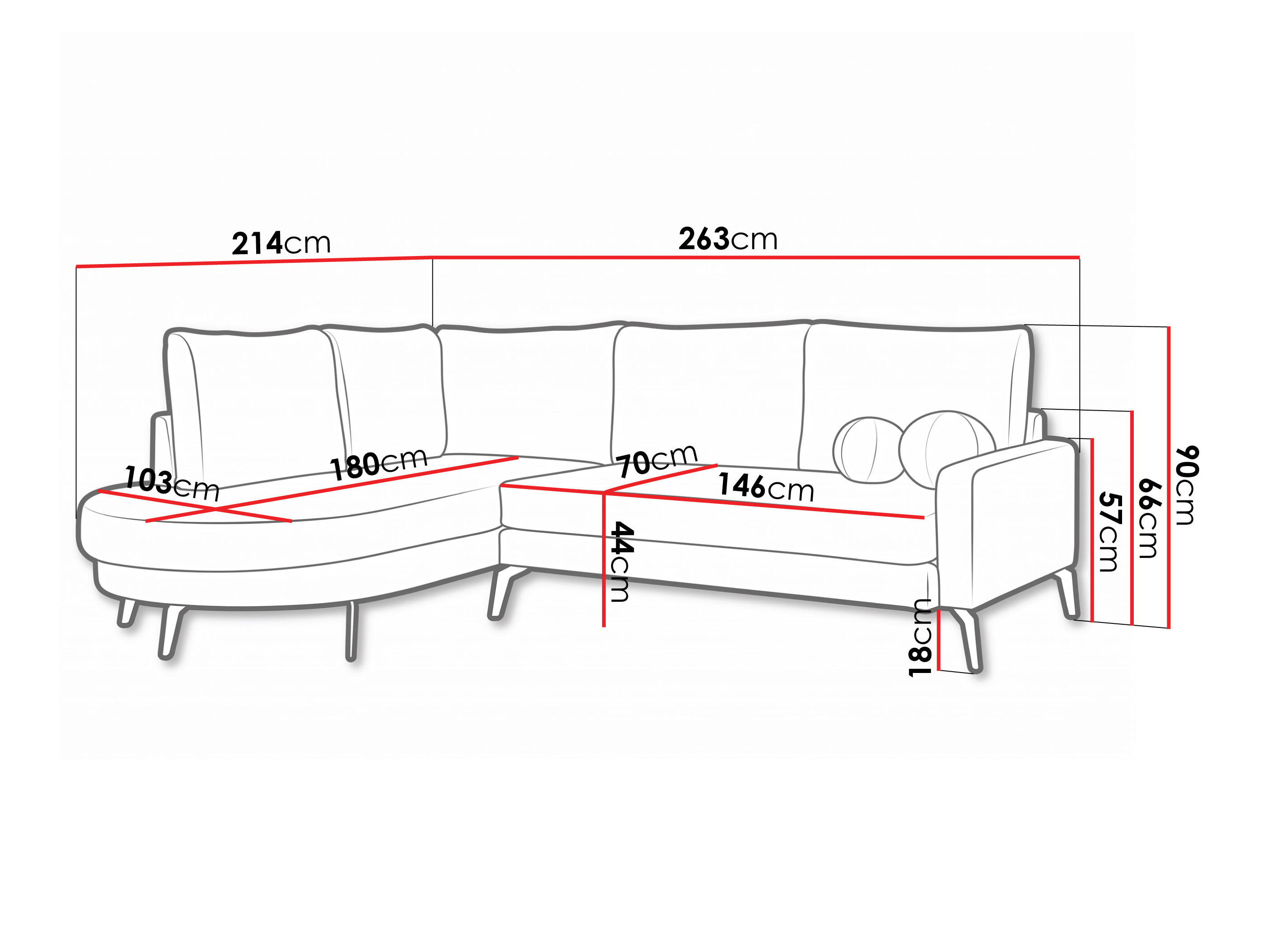 Hjørnesofa Carson 146 (Bellini 01)
