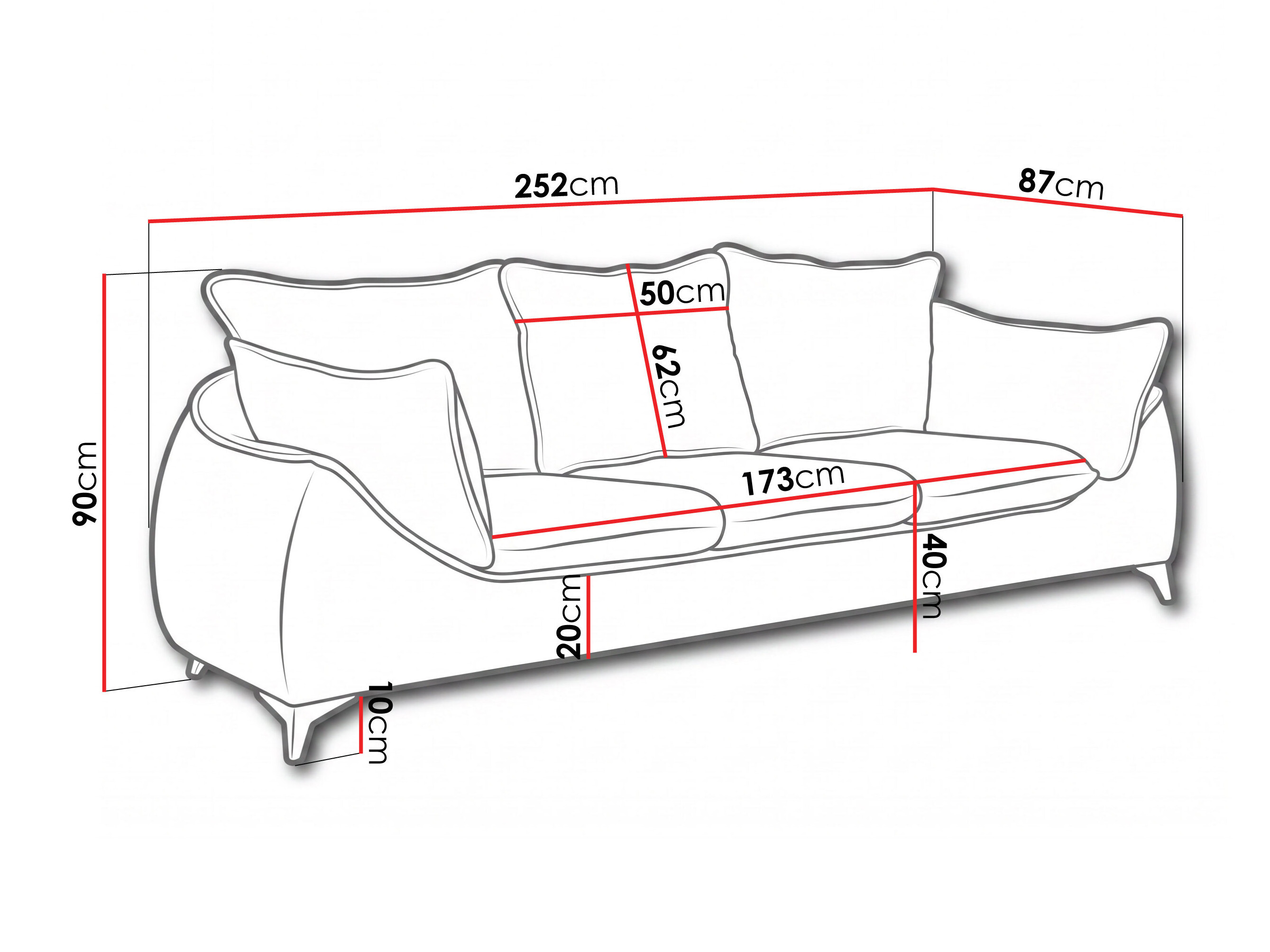 Sofa Carson 145 (Bellini 01)