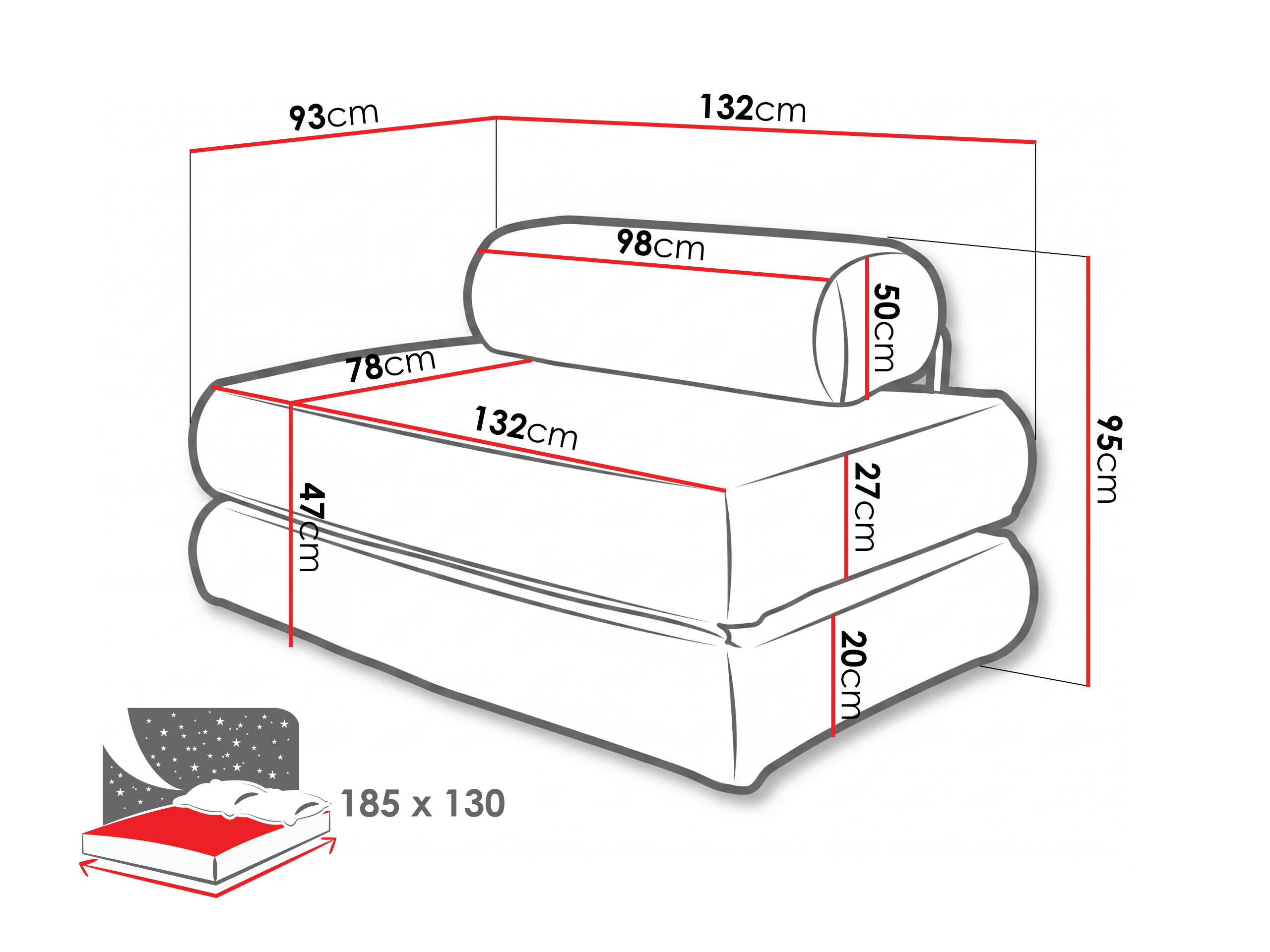 Sovesofa Carson 141 (Cruz 48)