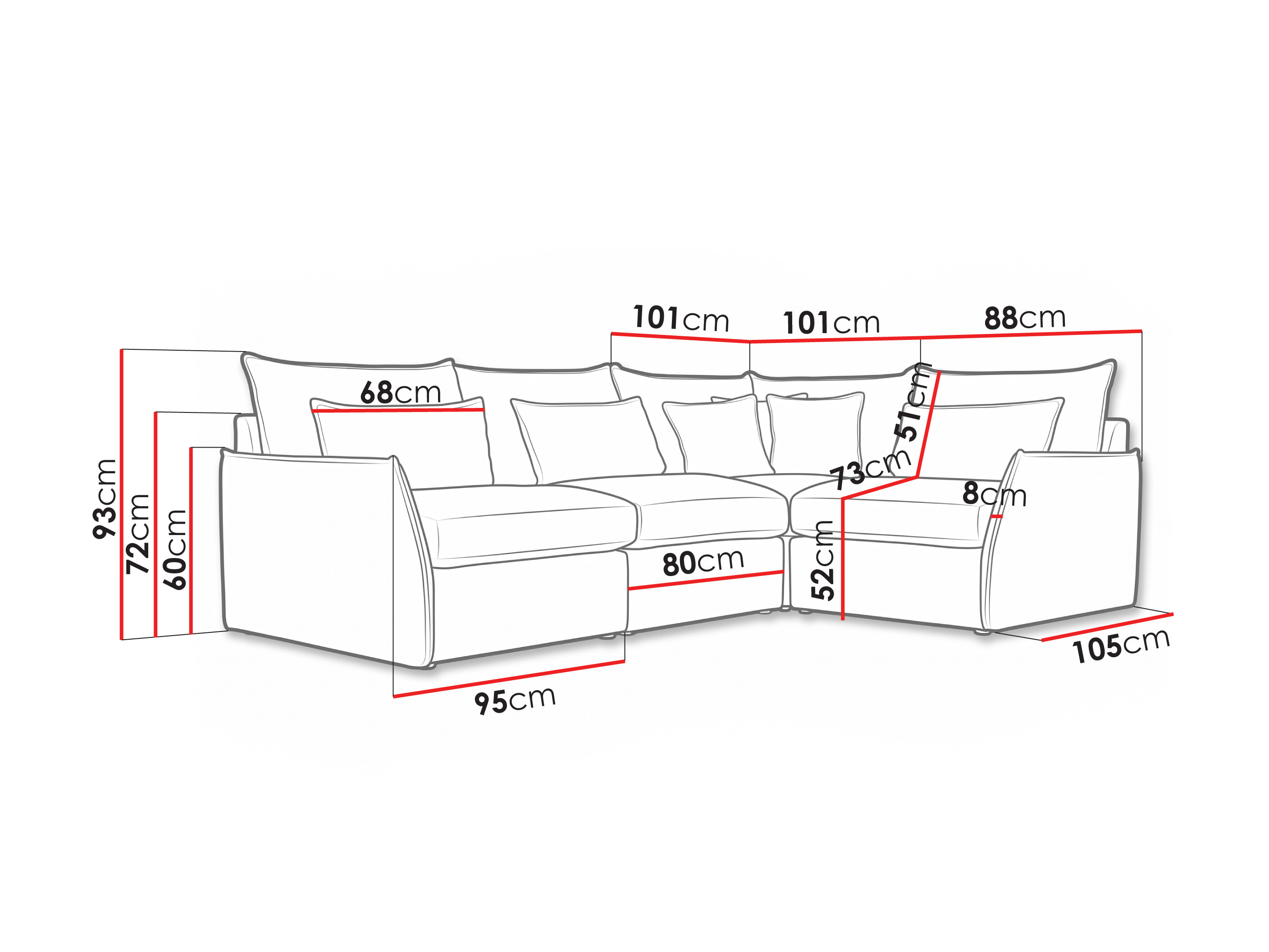 Hjørnesofa Fersali 100 (Lincoln 03)