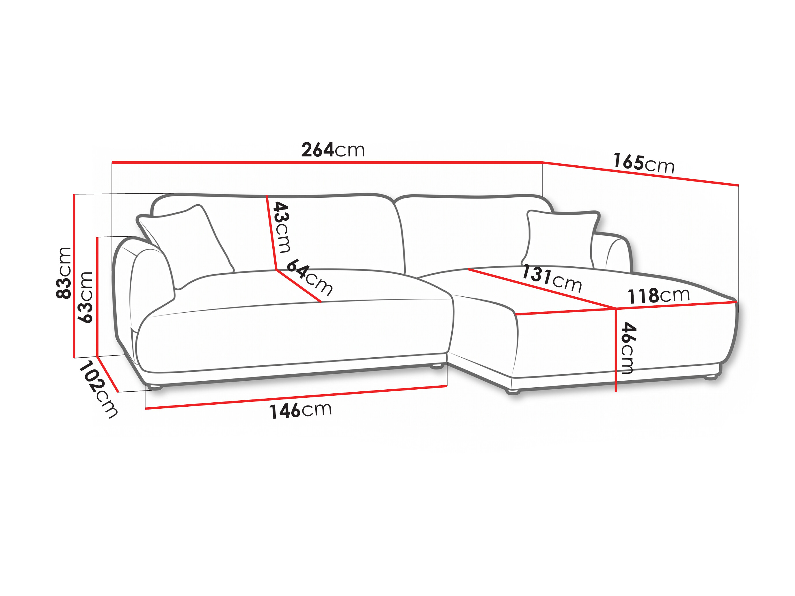 Hjørnesofa Lufkin 136 (Lincoln 03)