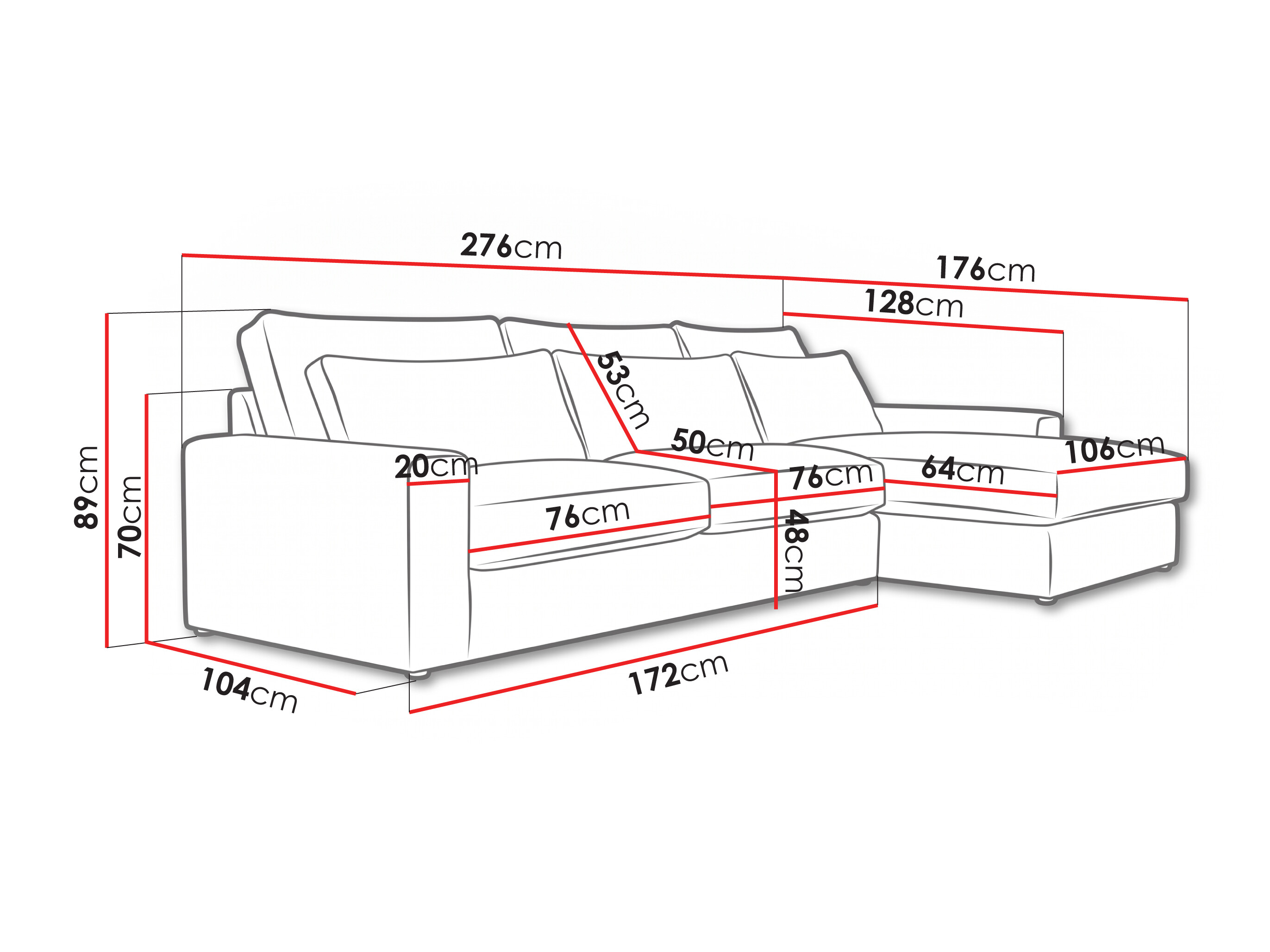 Hjørnesofa Lufkin 137 (Højre)