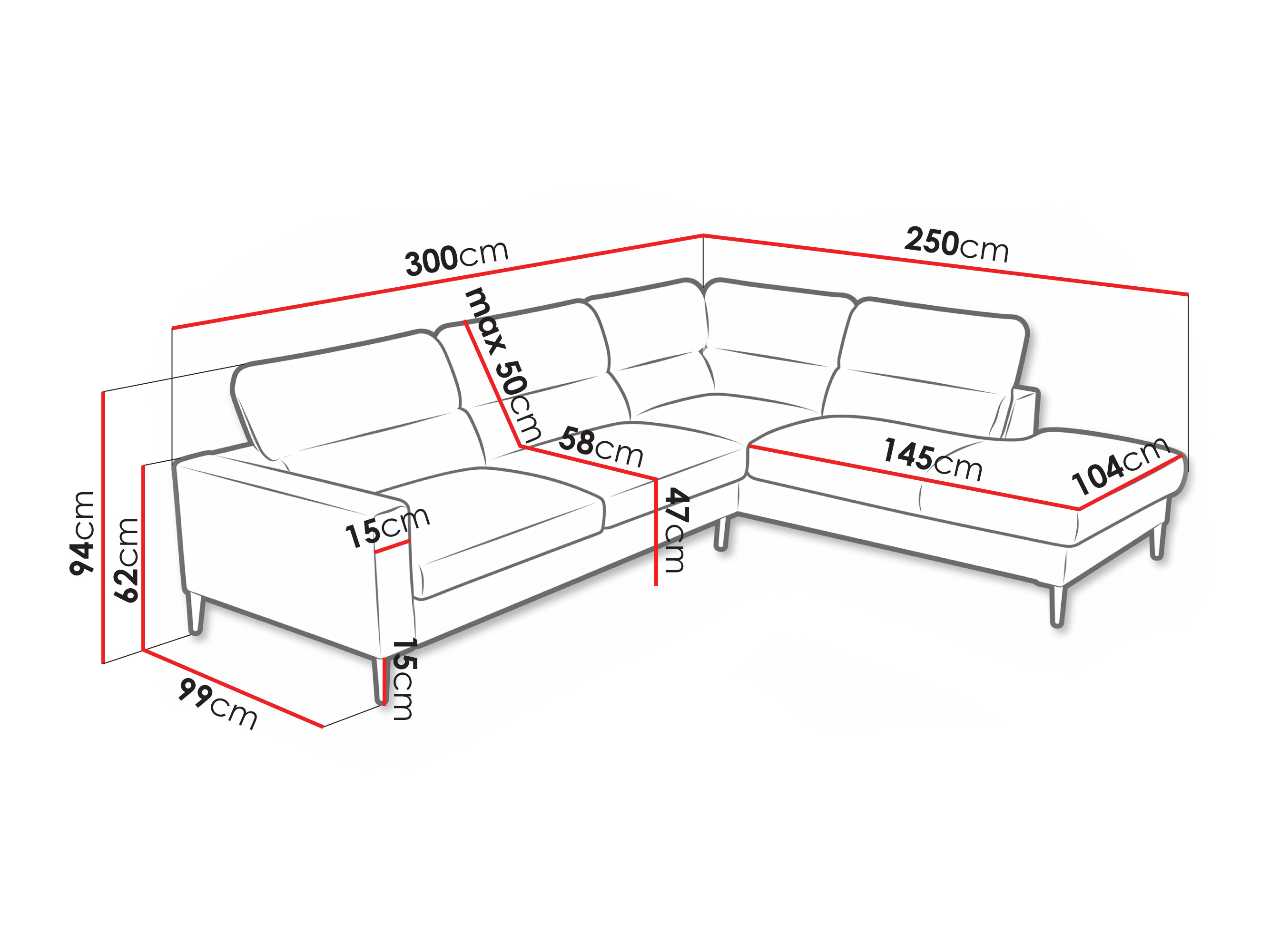 Hjørnesofa Lufkin 151 (Palladium 09)