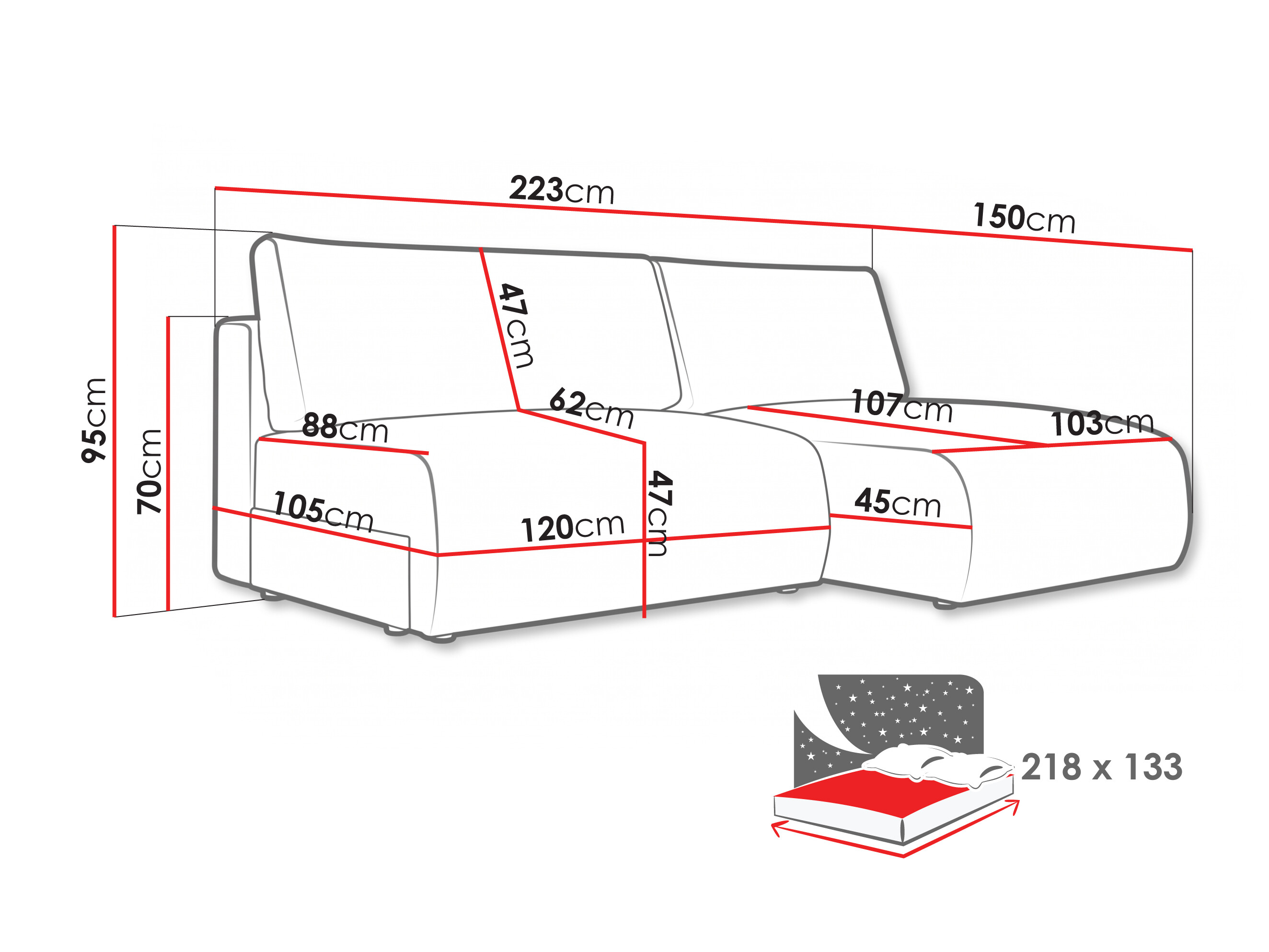 Hjørnesofa Lufkin 154 (Aragon 03)
