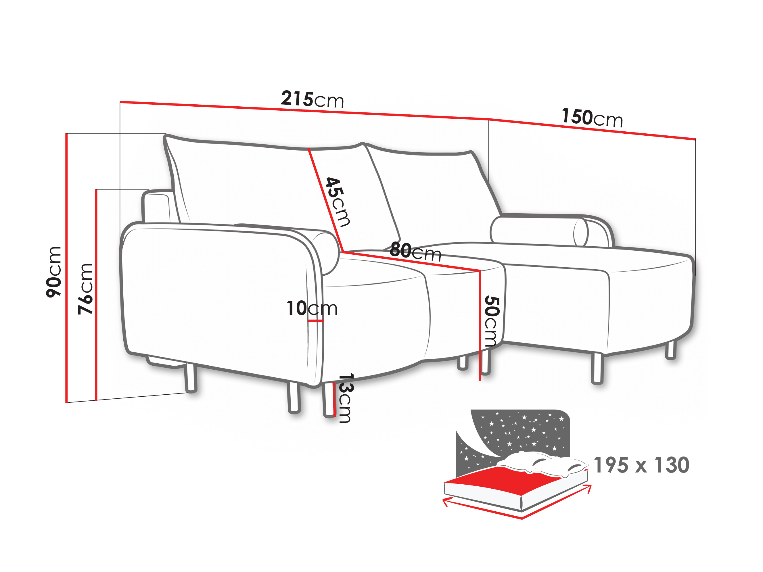 Hjørnesofa Lufkin 157 (Gerra 65)