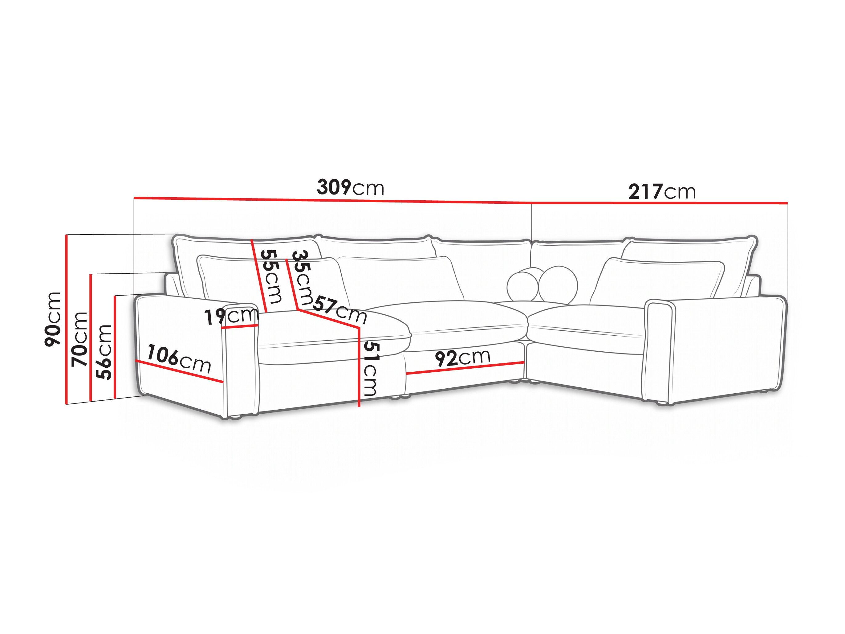 Hjørnesofa Lufkin 165 (Poso 34)