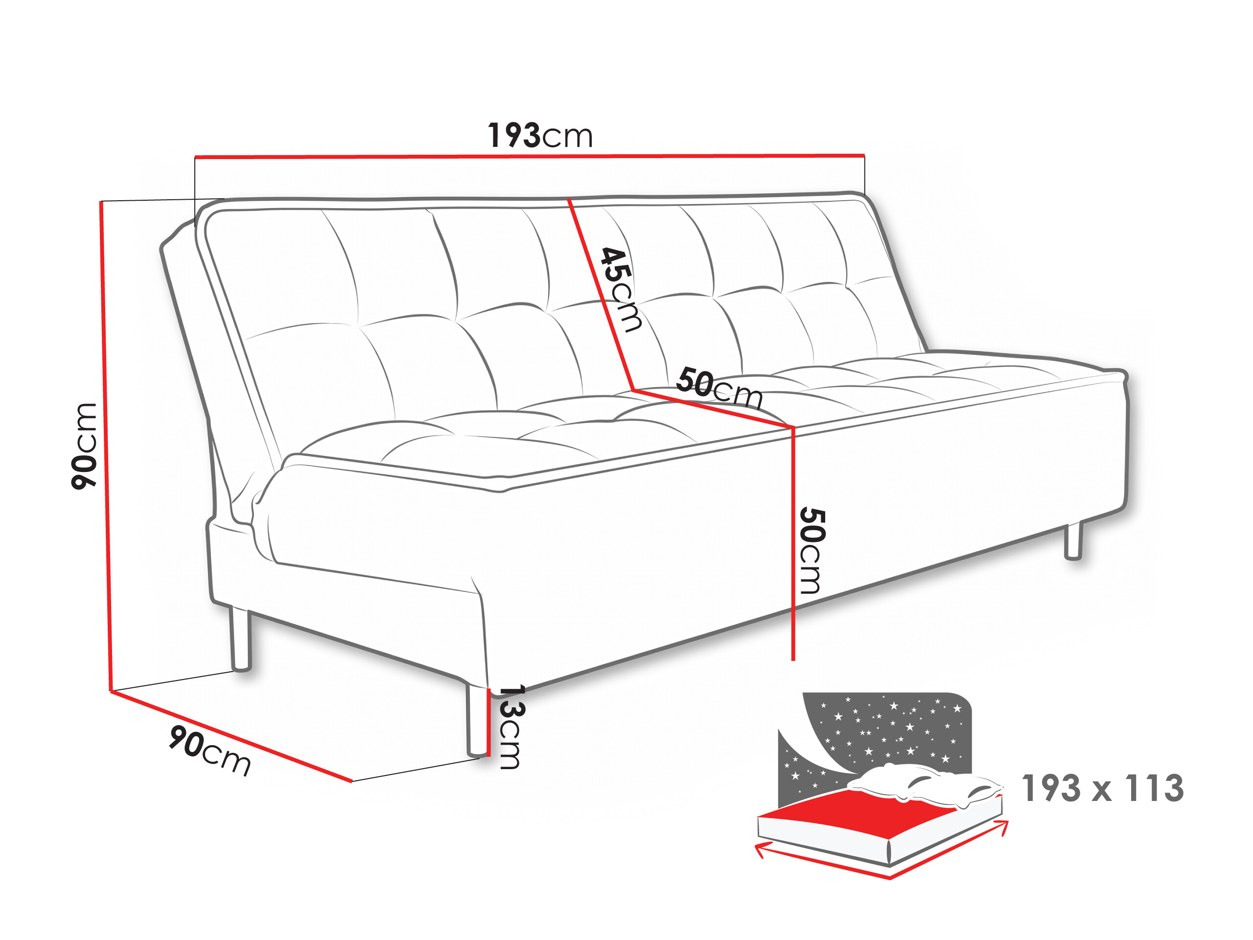 Sovesofa Lufkin 149 (Curio 99)