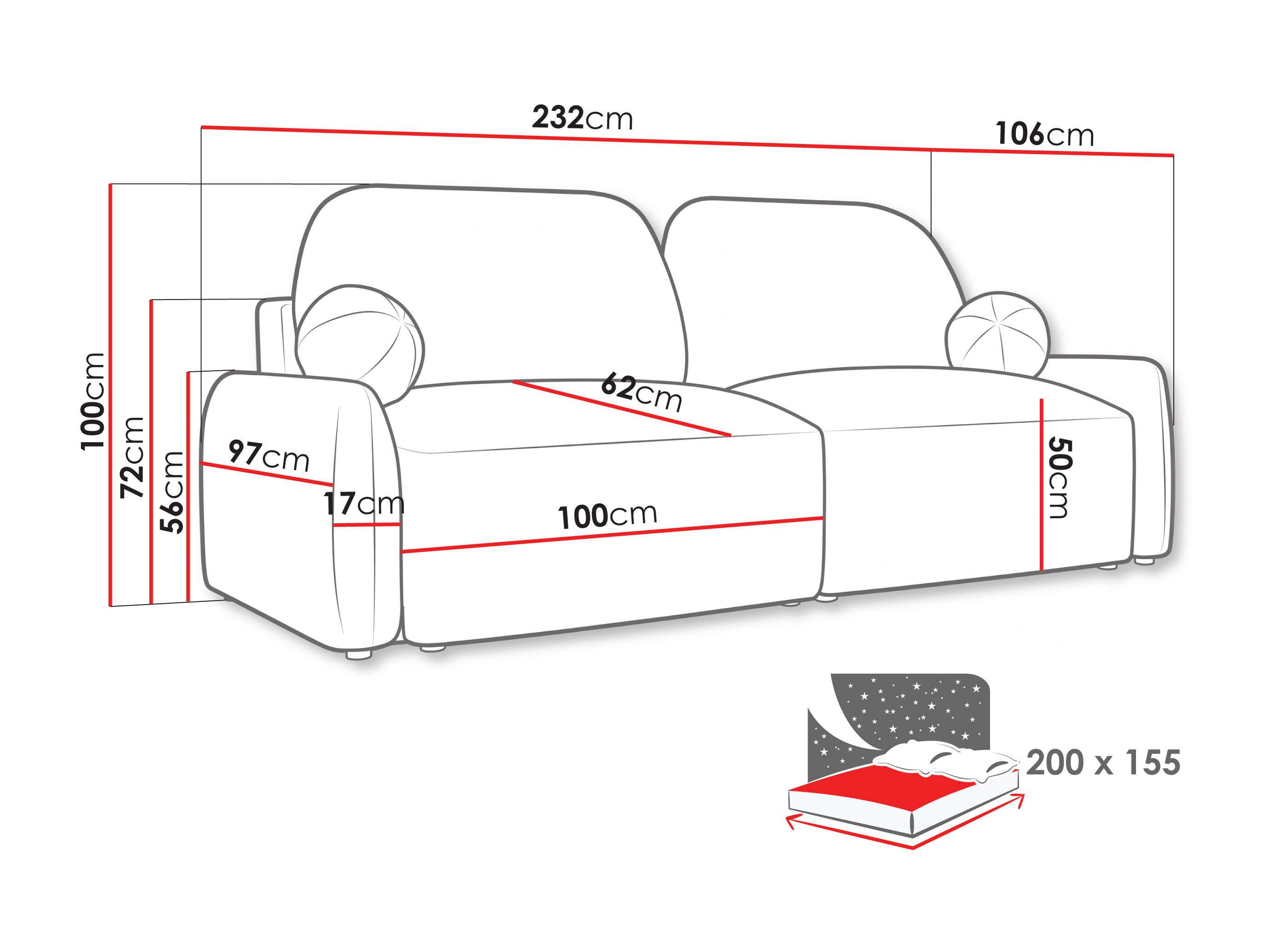 Sovesofa Lufkin 153 (Maya 03)