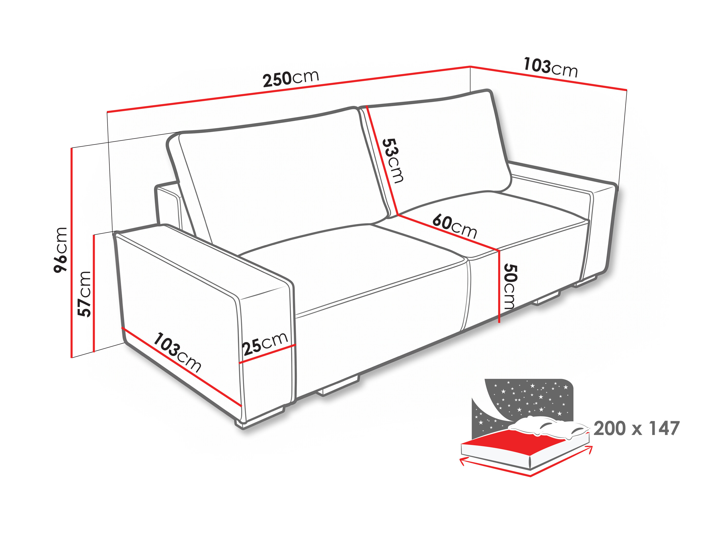 Sovesofa Lufkin 156 (Lincoln 86)