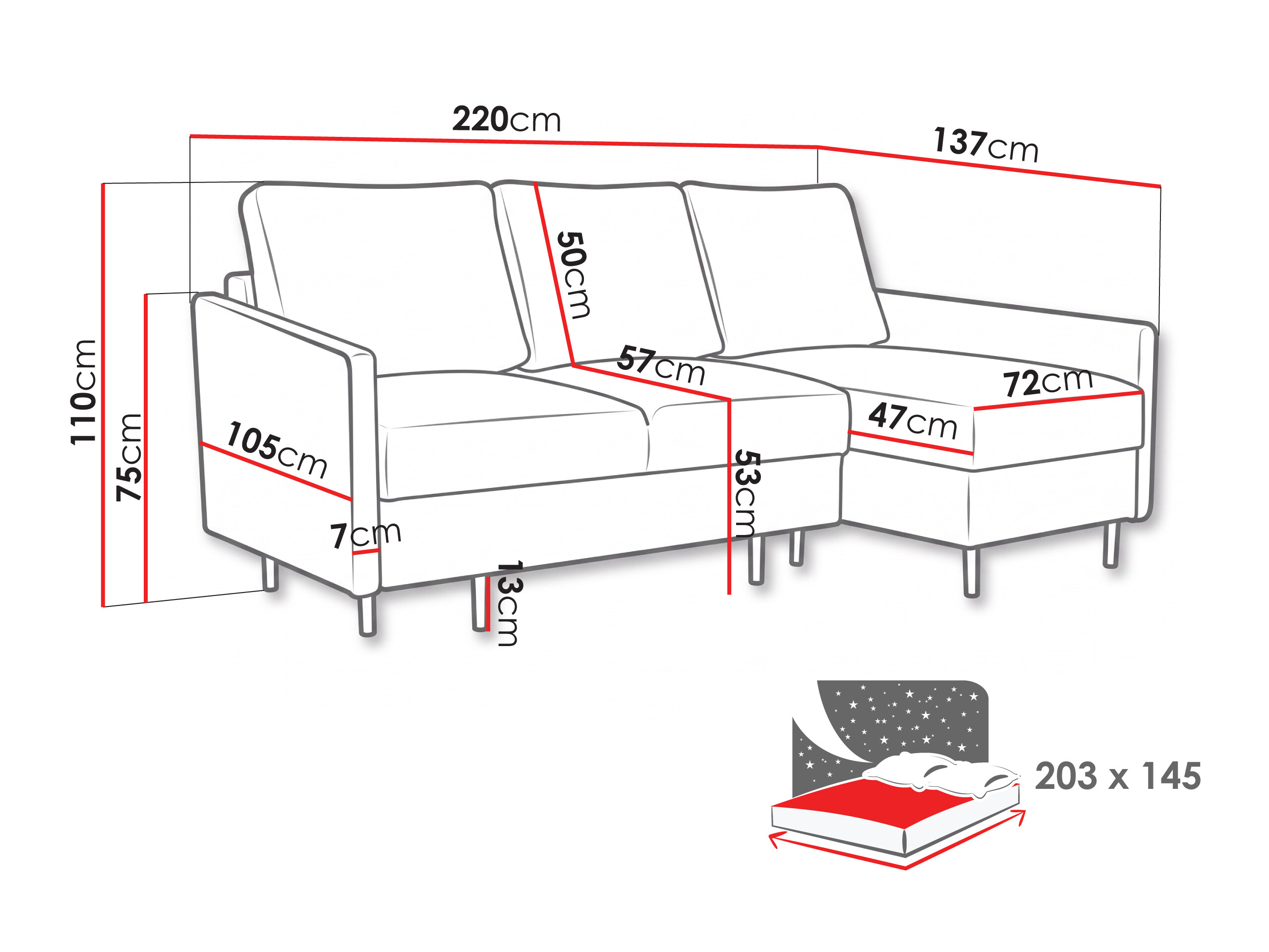 Hjørnesofa Lufkin 164 (Poso 26)