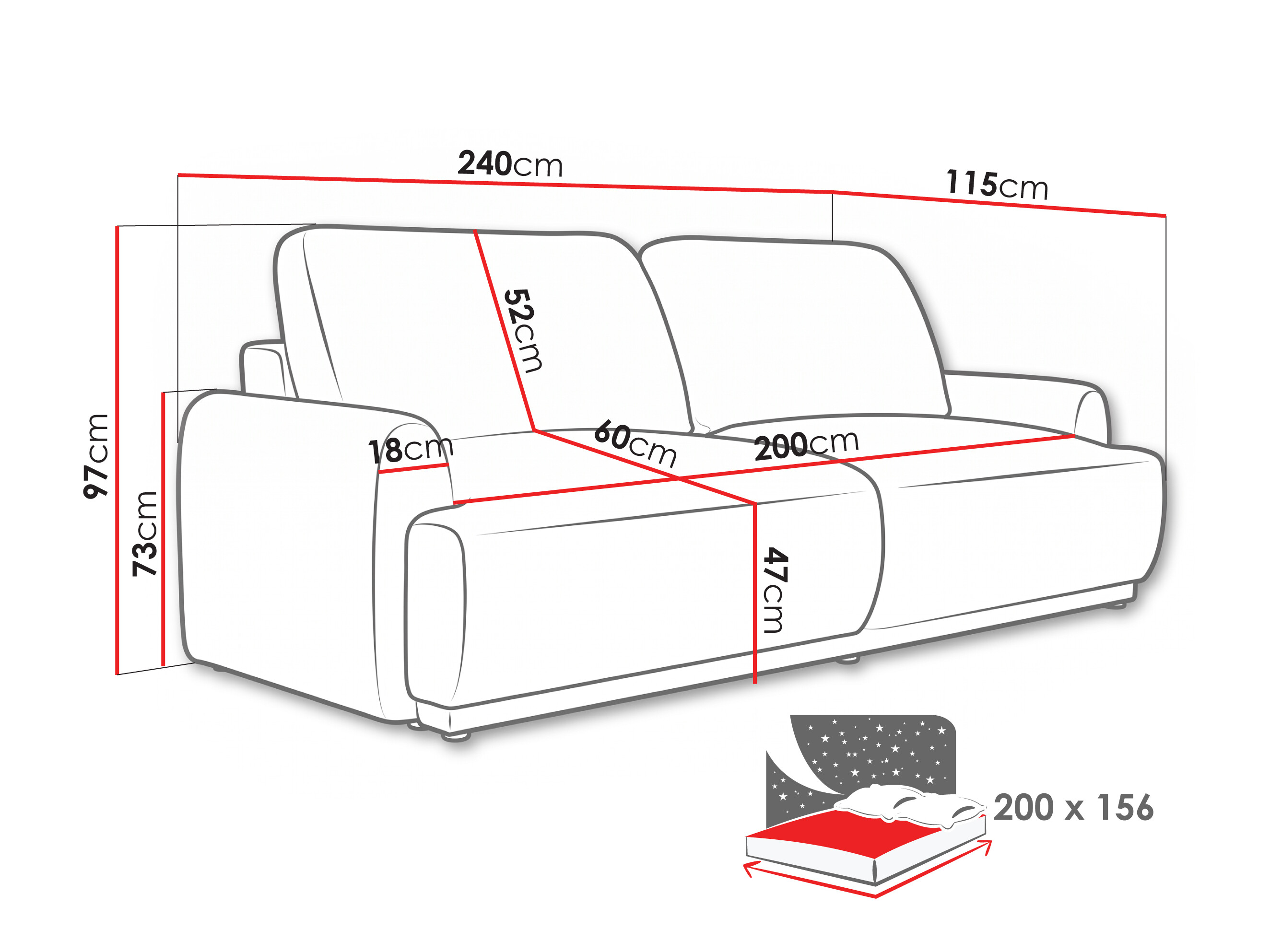 Sovesofa Lufkin 113 (Bello 15)