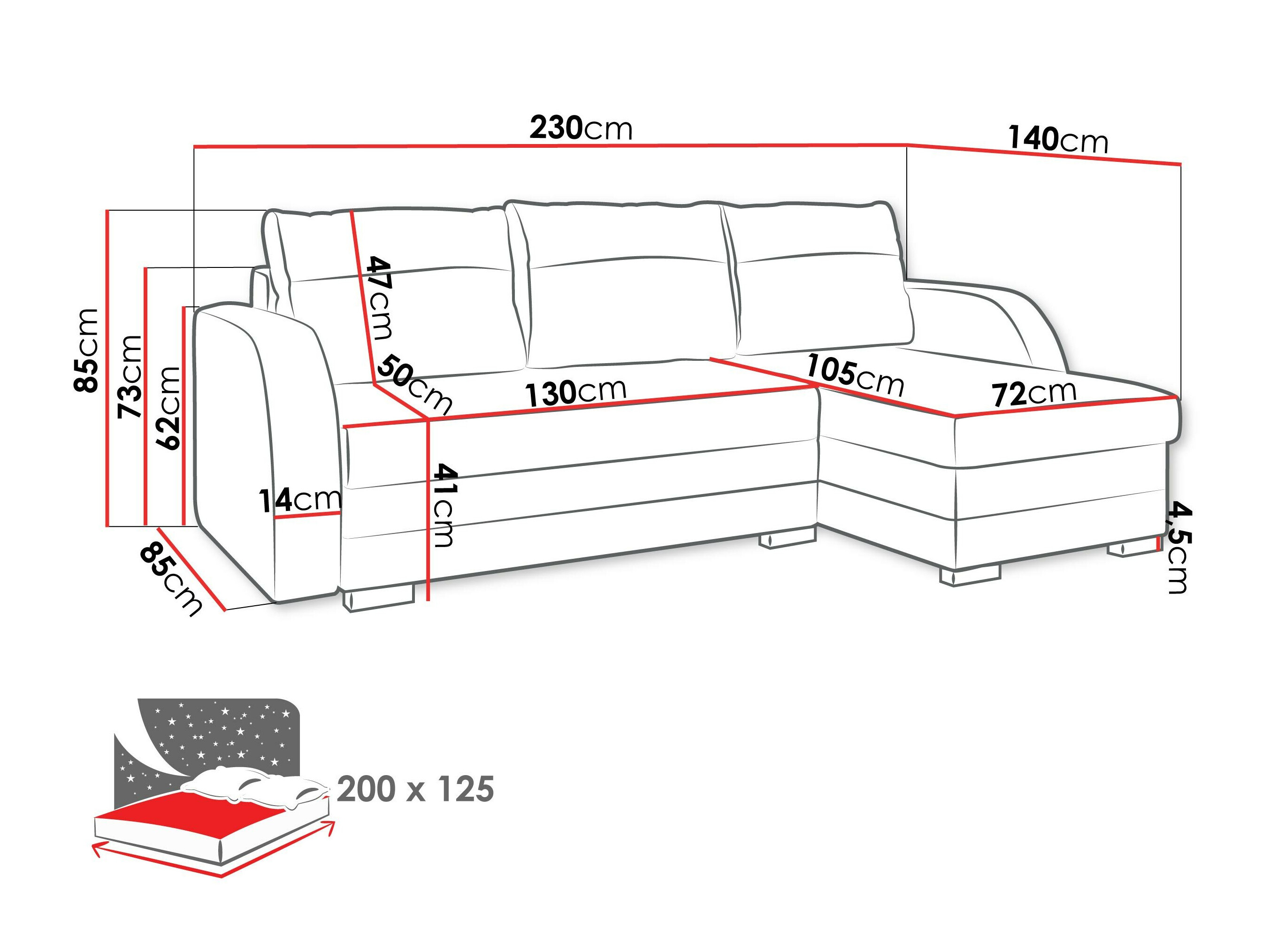 Hjørnesofa Gratia (Malmo 96 + Malmo 95)